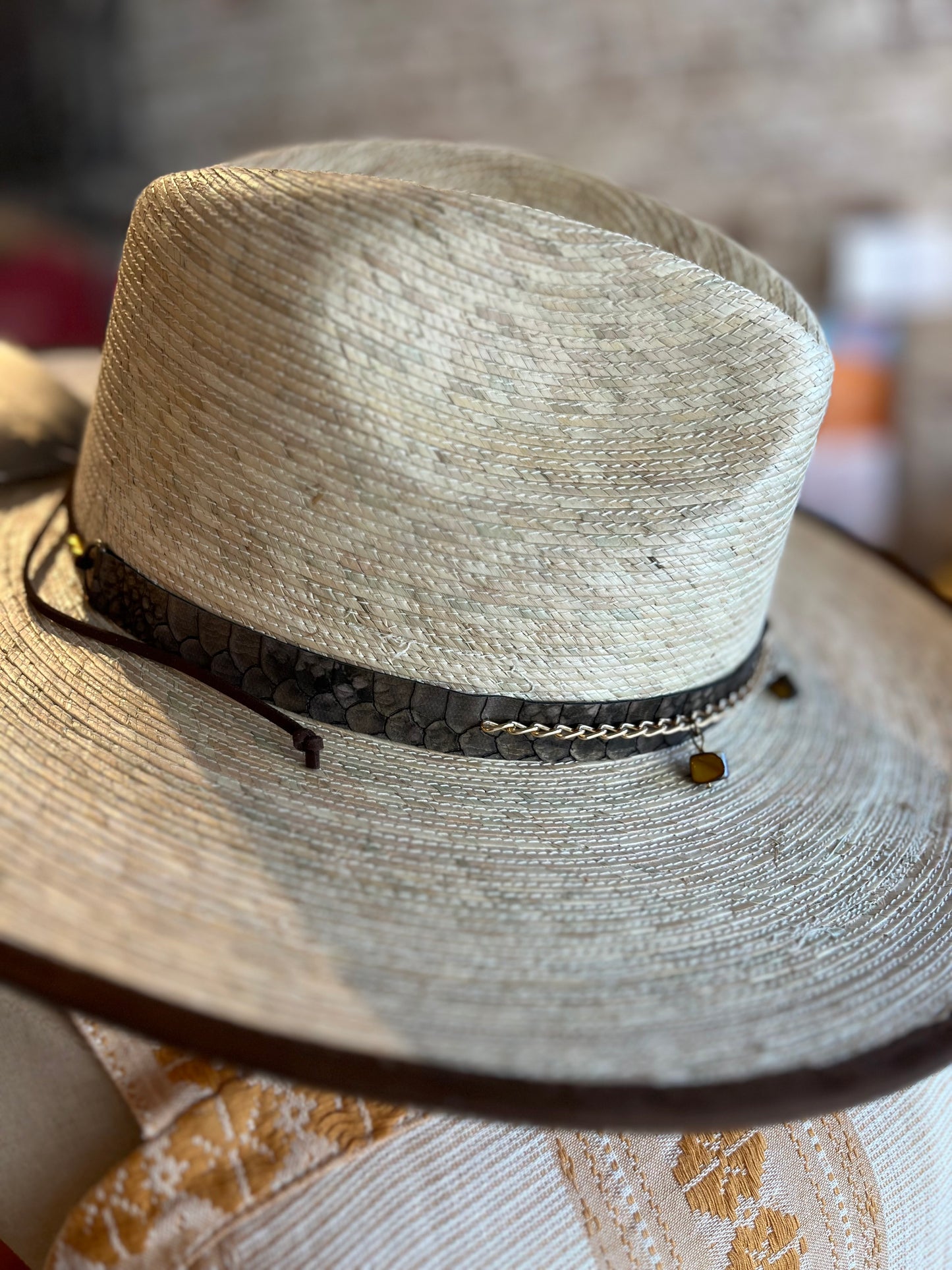 Python Sun Straw Hat - Natural