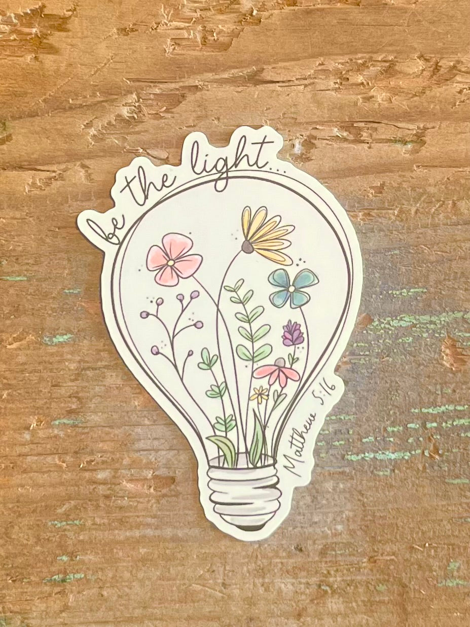 Be the Light Flowers Sticker