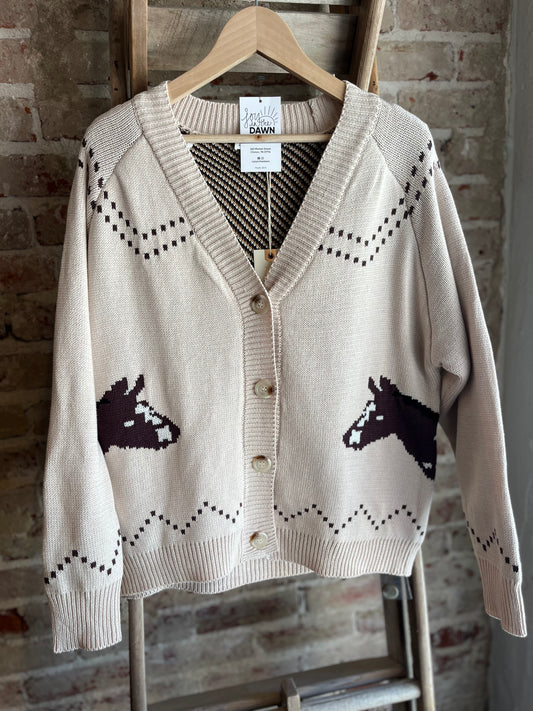 Chunky Knit Horse Cardigan
