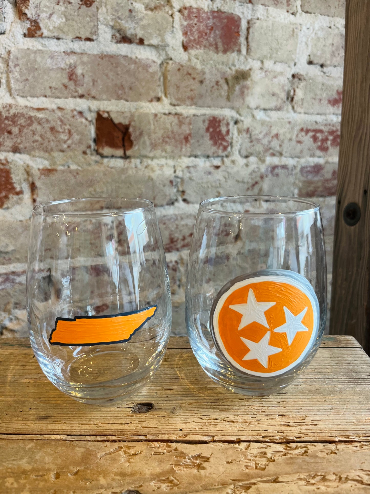 TN State -Hand Painted Glass
