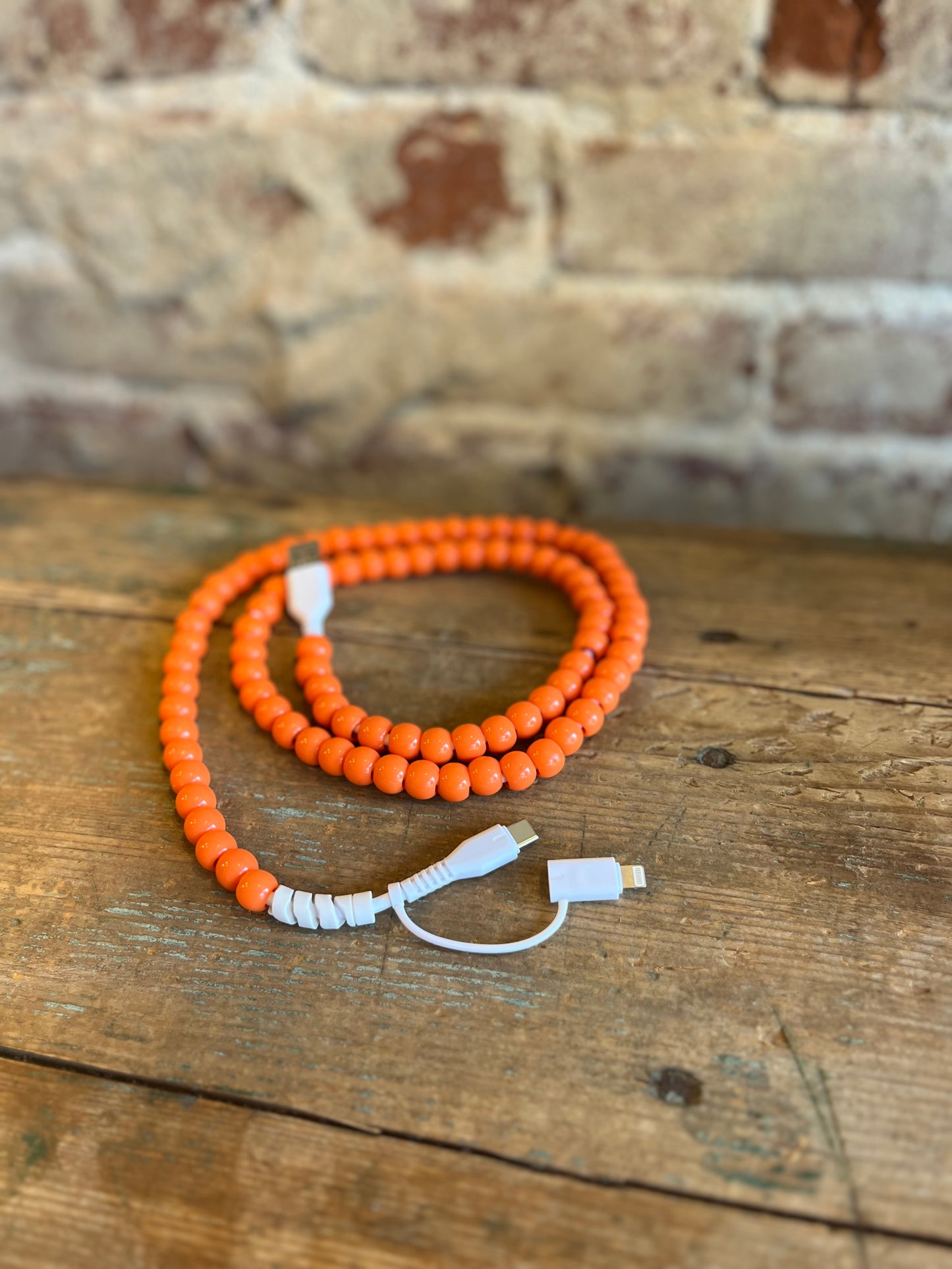 Orange Bead Phone Charger