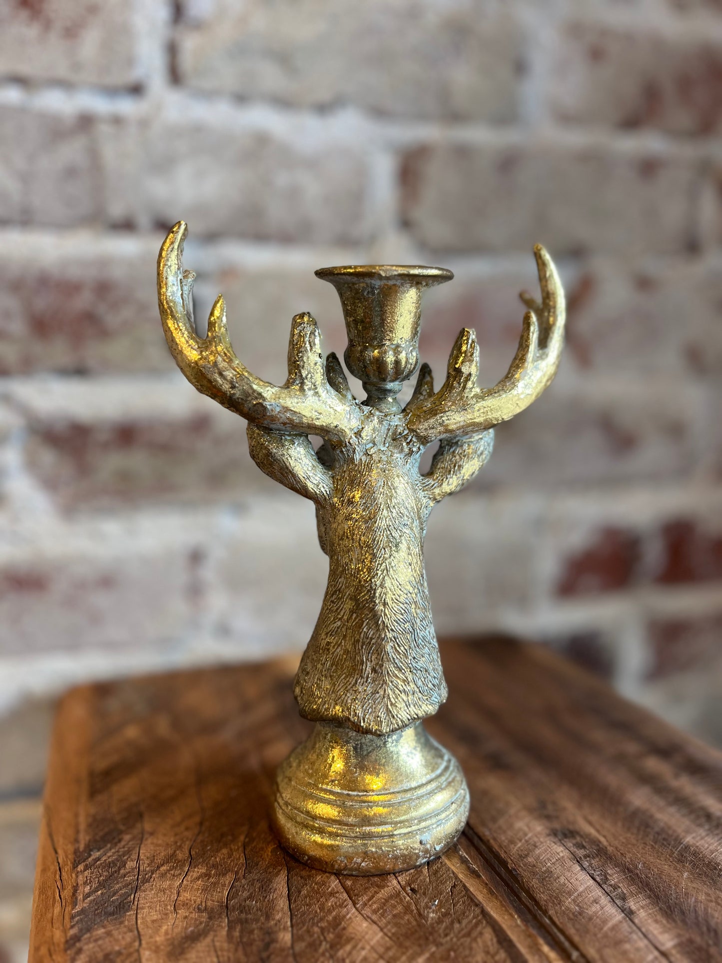 Golden Deer Candle Holder