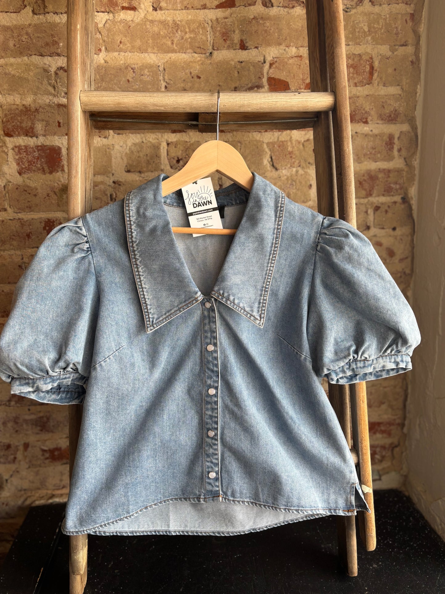 Light Denim Chambray Top