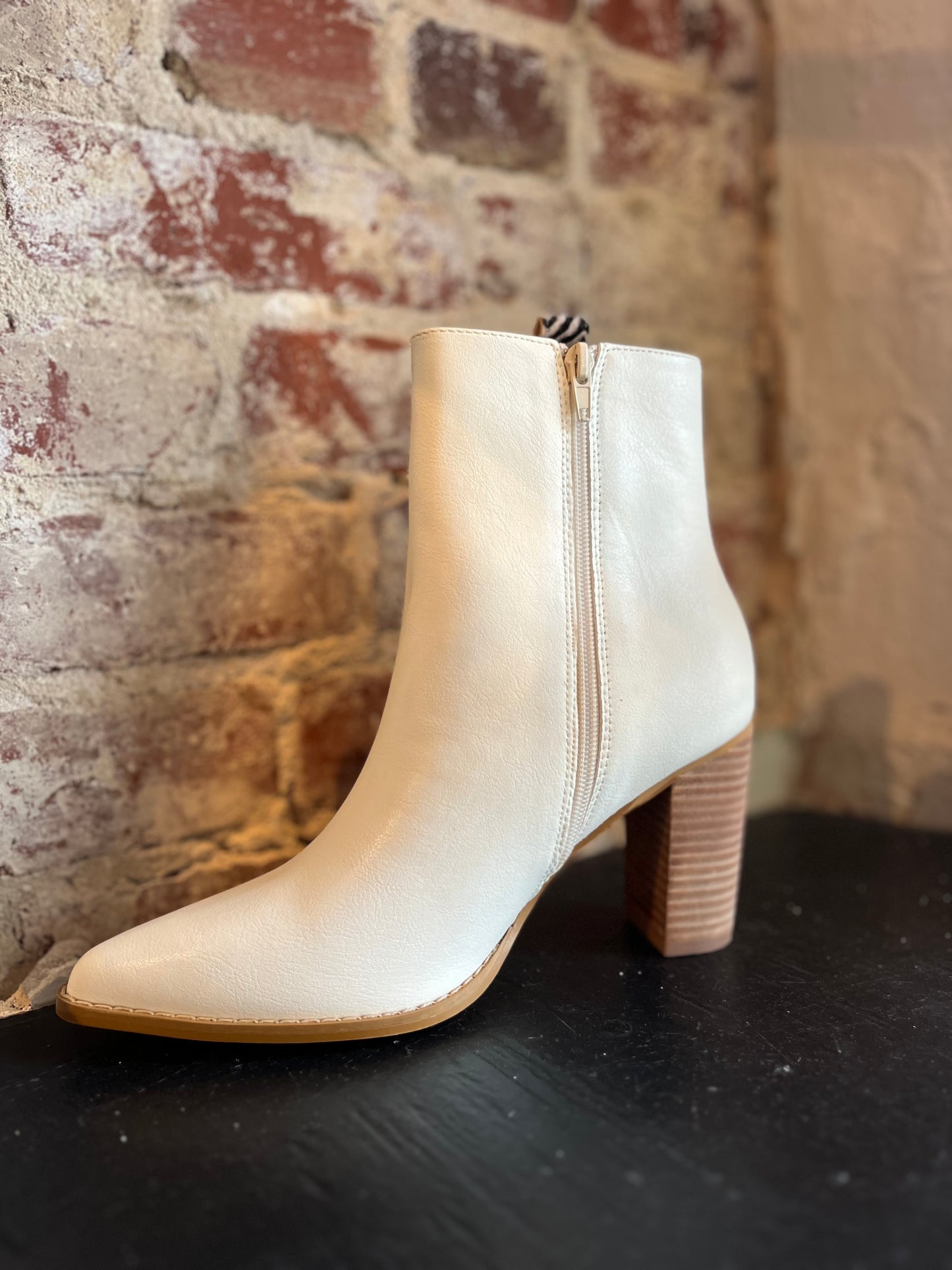Cream Accent Ankle Boots