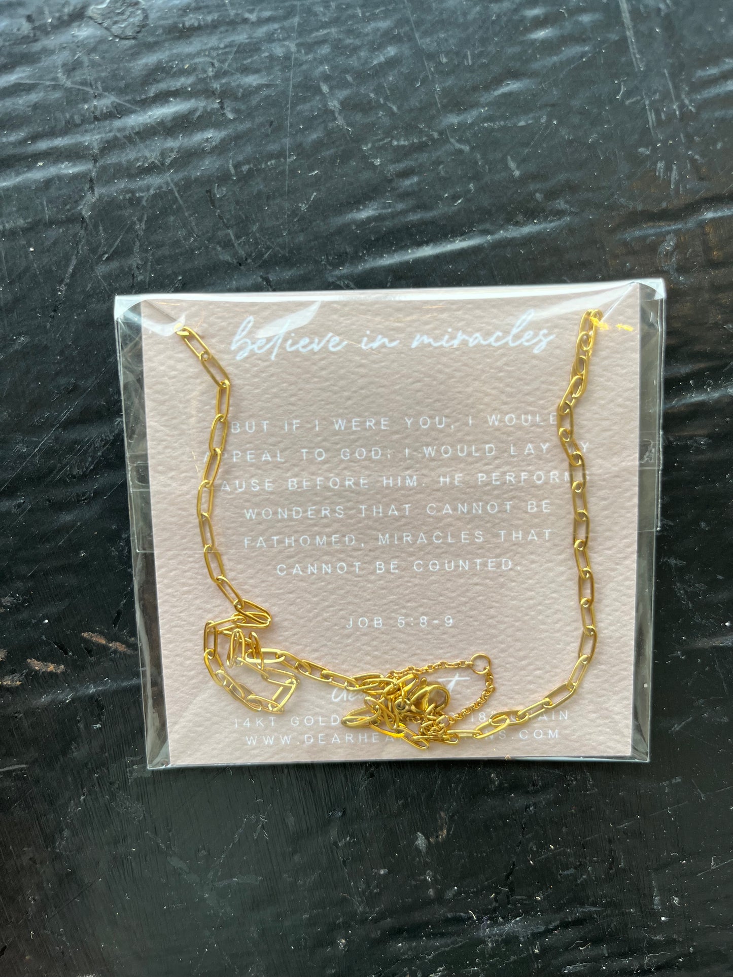 Believe in Miracles Tag Necklace
