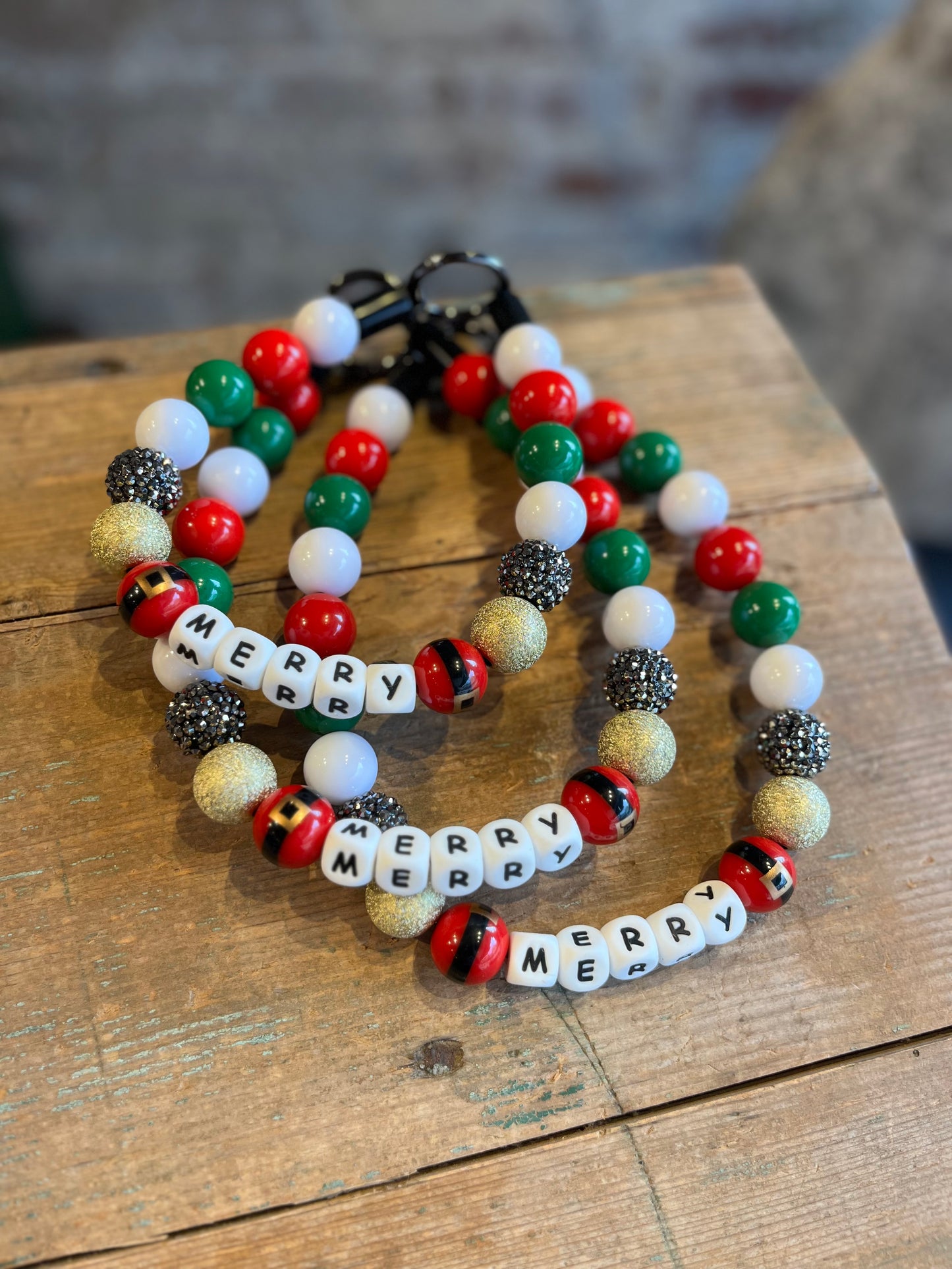 "Merry" Santa Pet Necklace - Red/Green/Gold