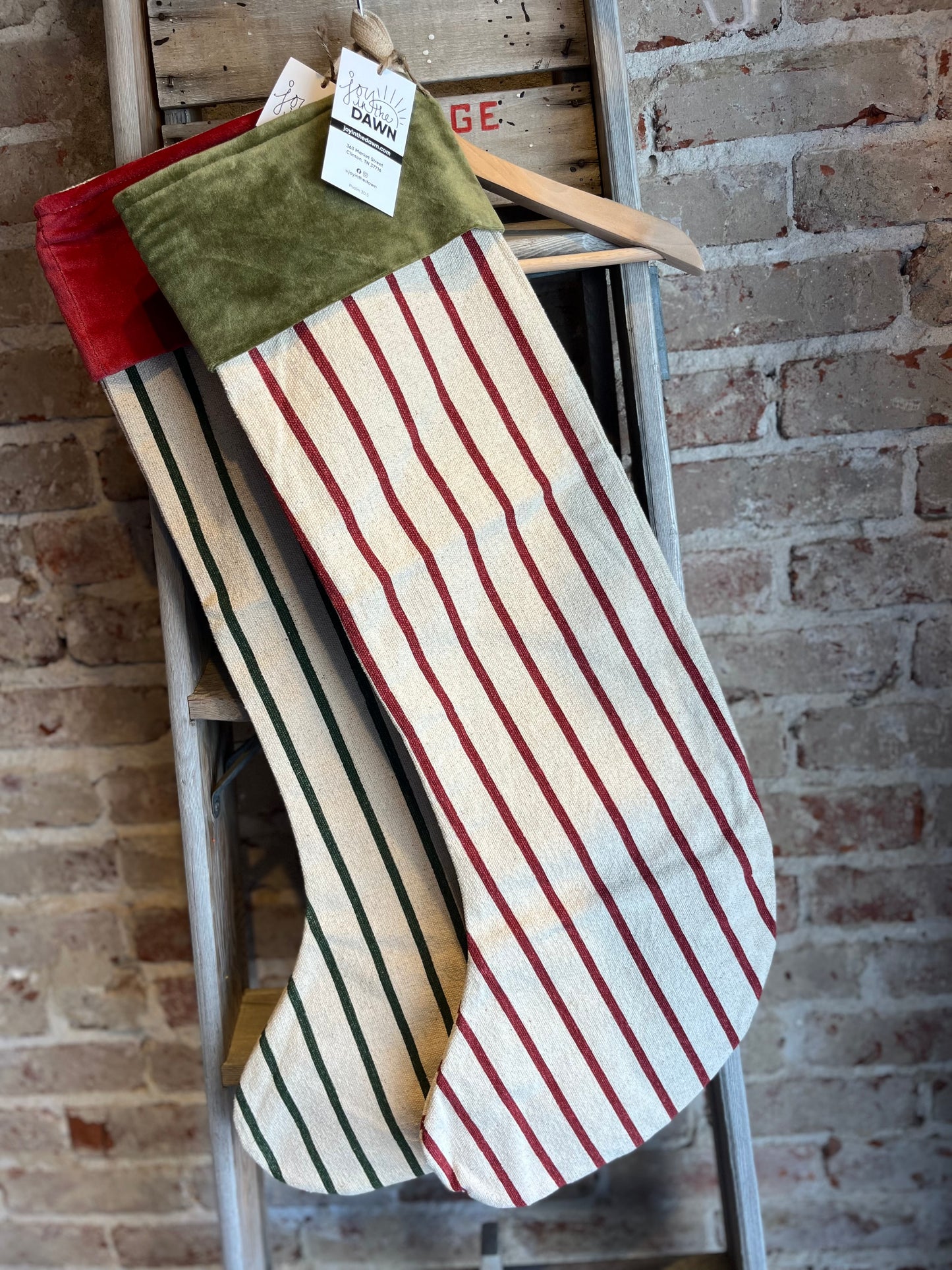 Oversized Striped Stocking - Green