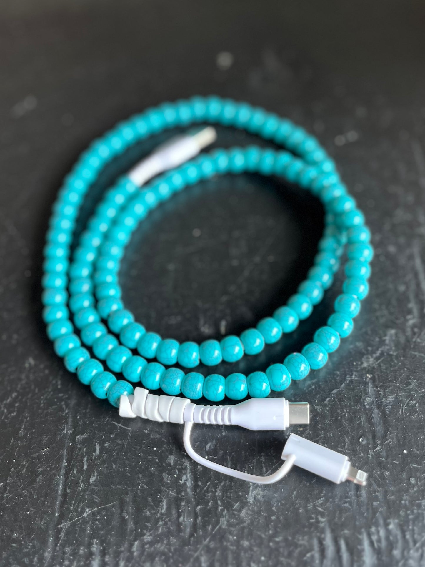 Turquoise Beaded Phone Charger
