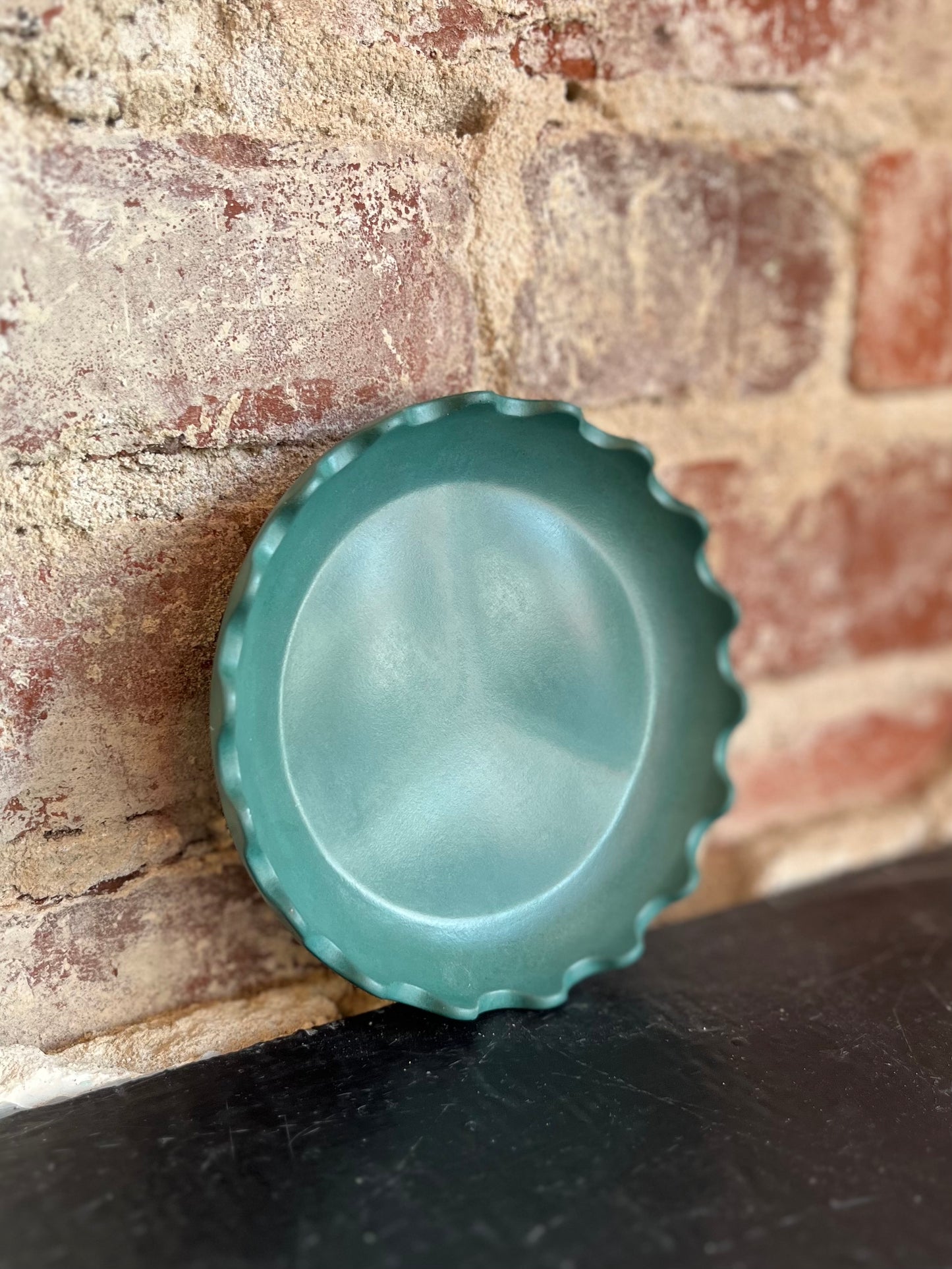 Scalloped Edge Tray - Lagoon Blue