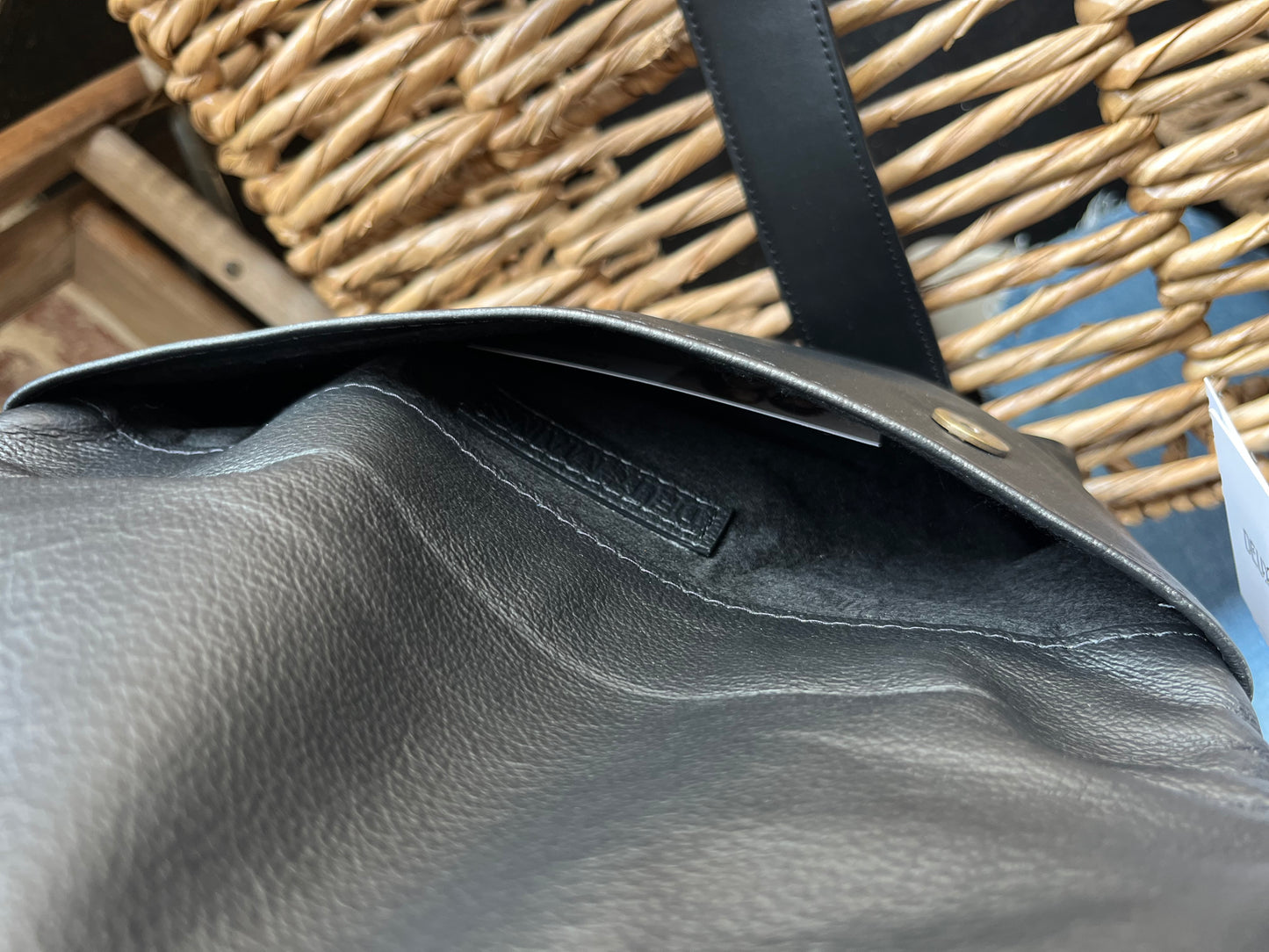 Woven Shoulder Bag- Black