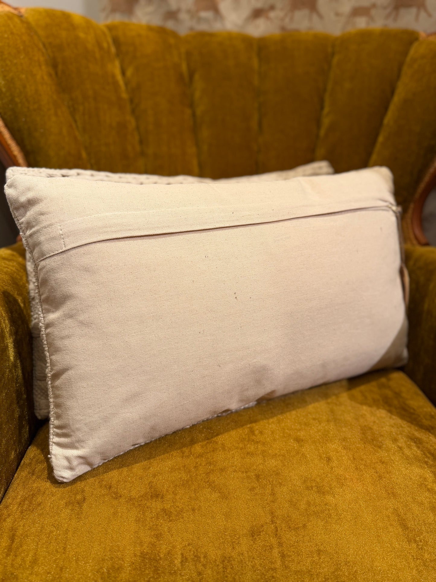 Macrame Lumbar Pillow - Cream
