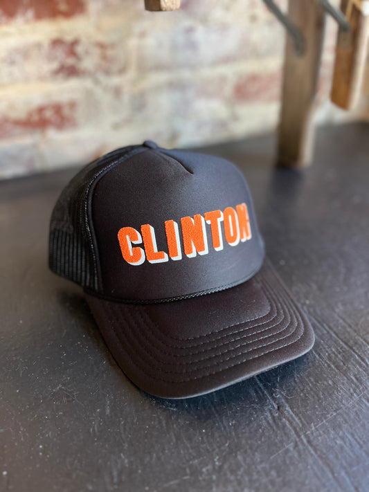 Clinton Foam Trucker Hat- Orange Ink