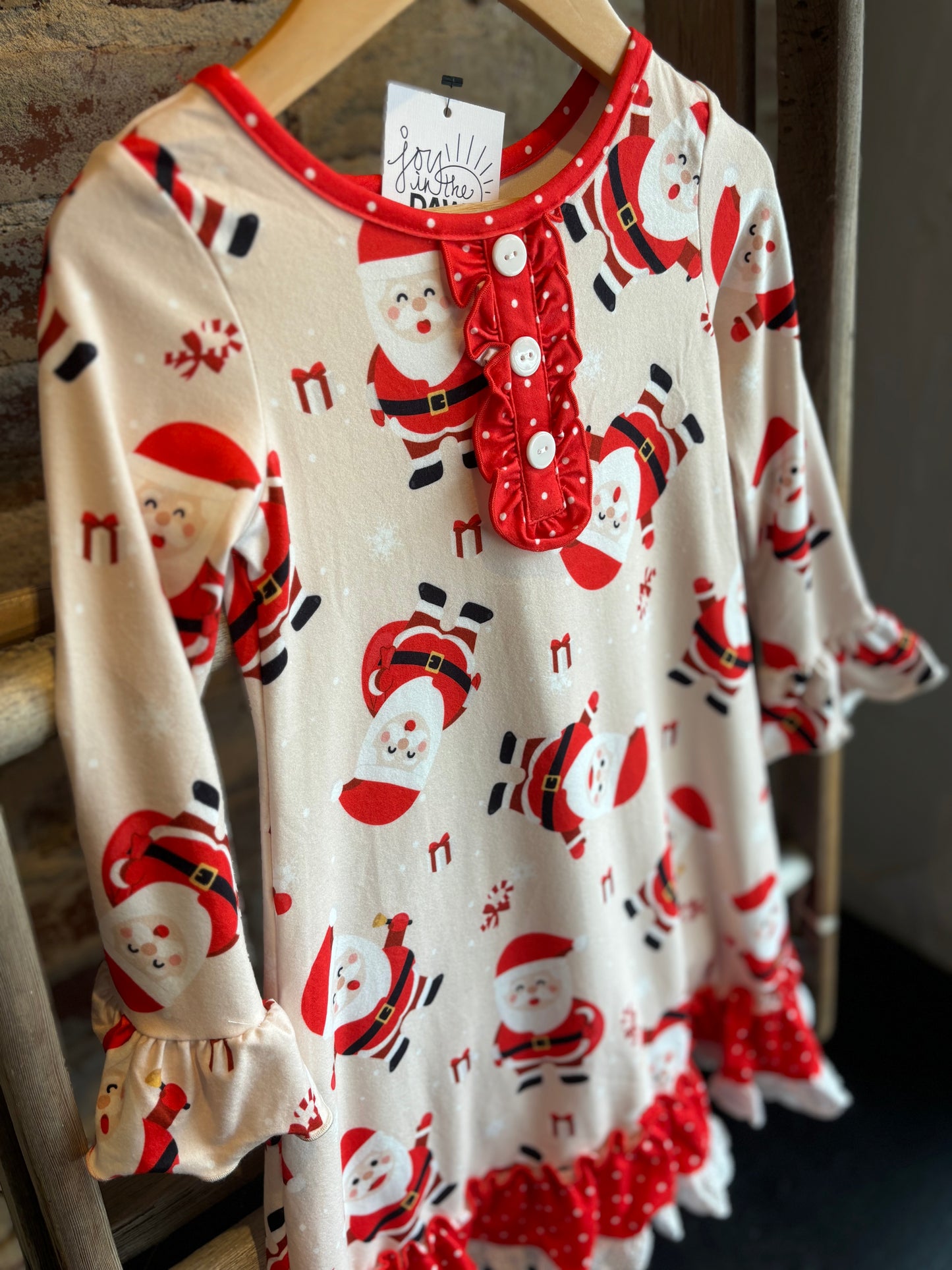 Santa Ruffle Gown- Toddler/Youth