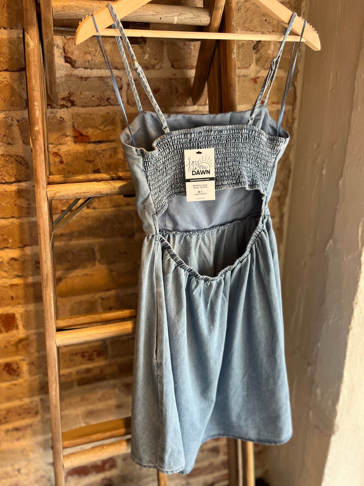 Washed Denim Mini Dress