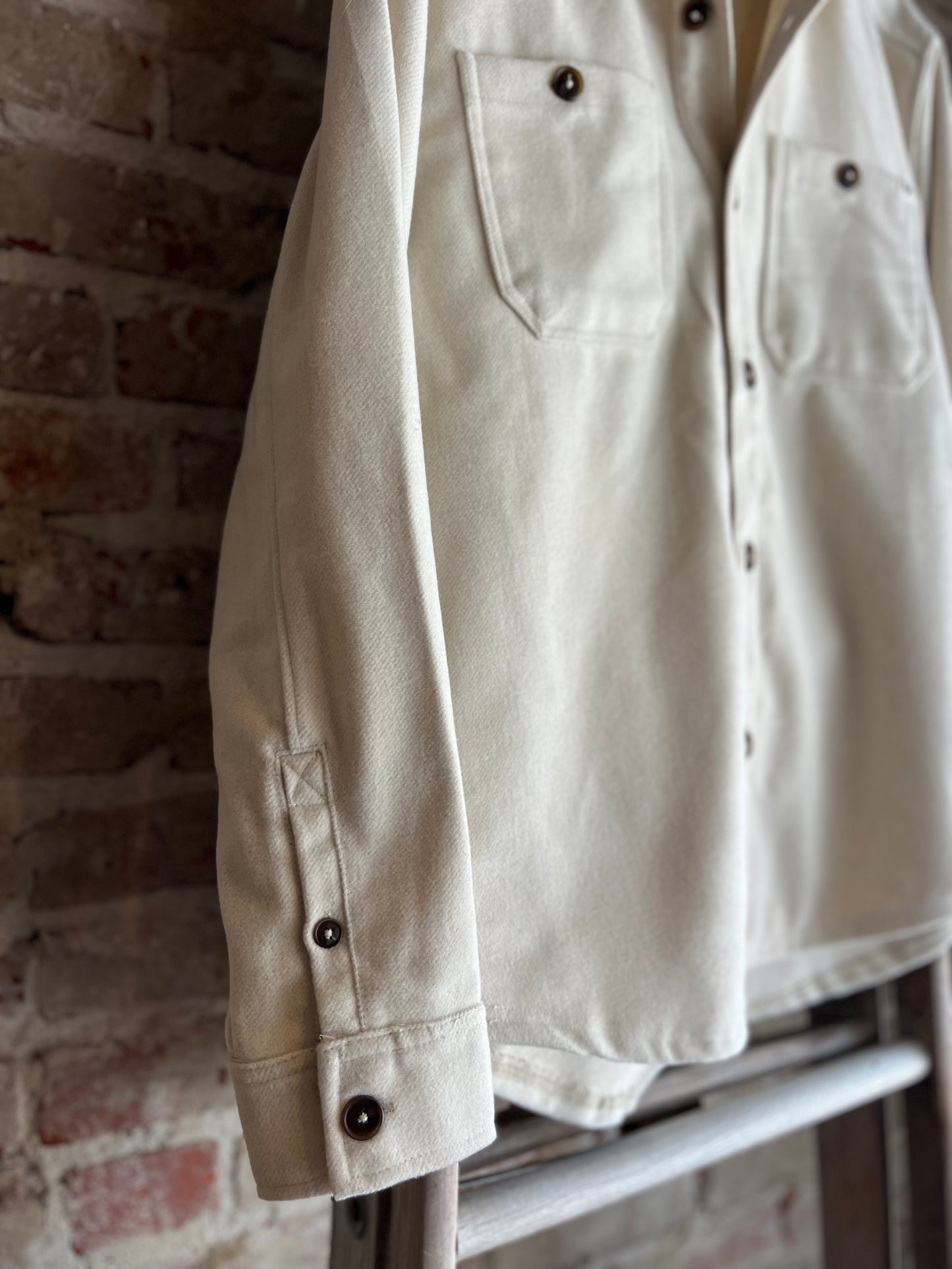 Oatmeal Faux Wool Shacket- Men