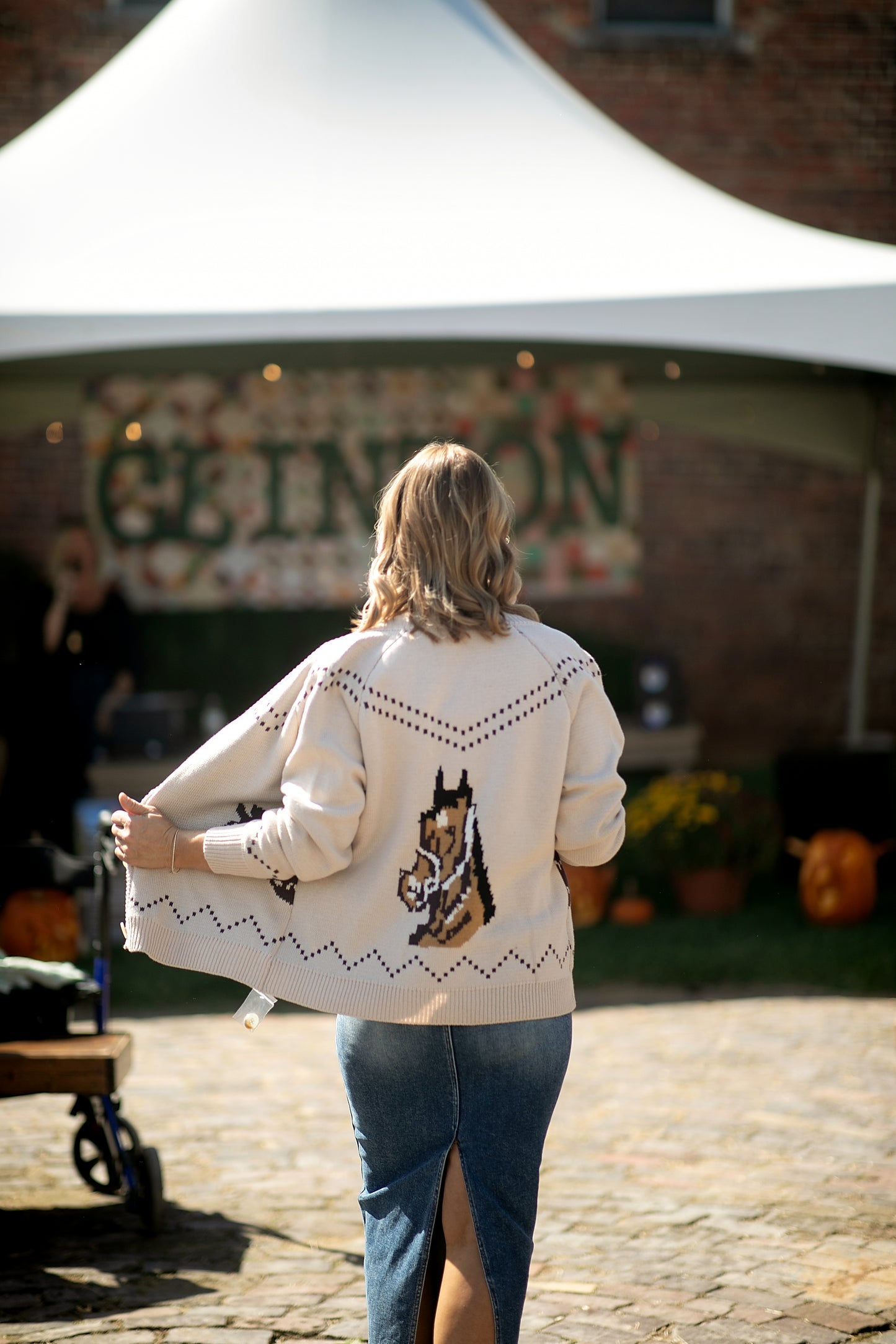 Chunky Knit Horse Cardigan