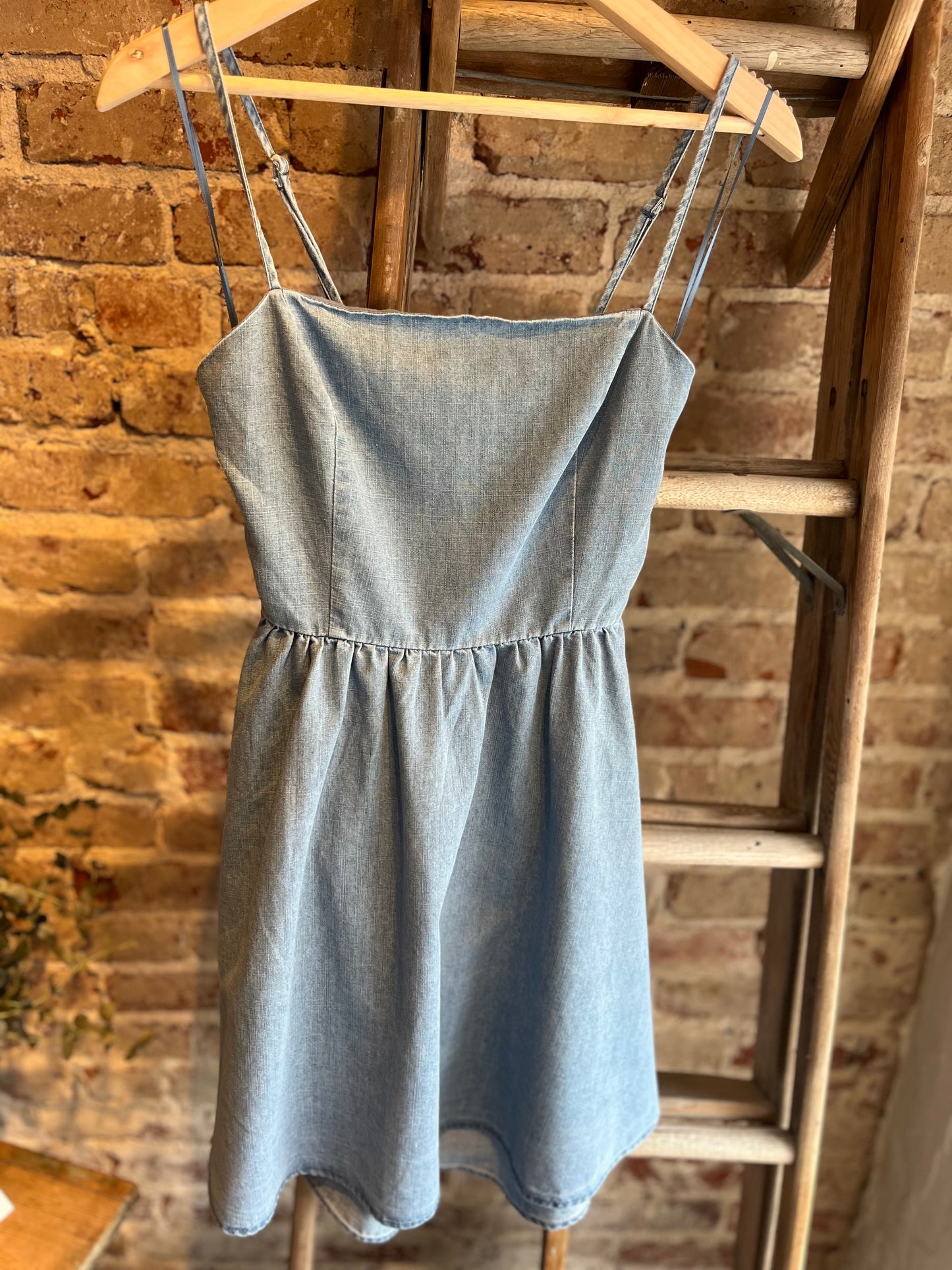Washed Denim Mini Dress