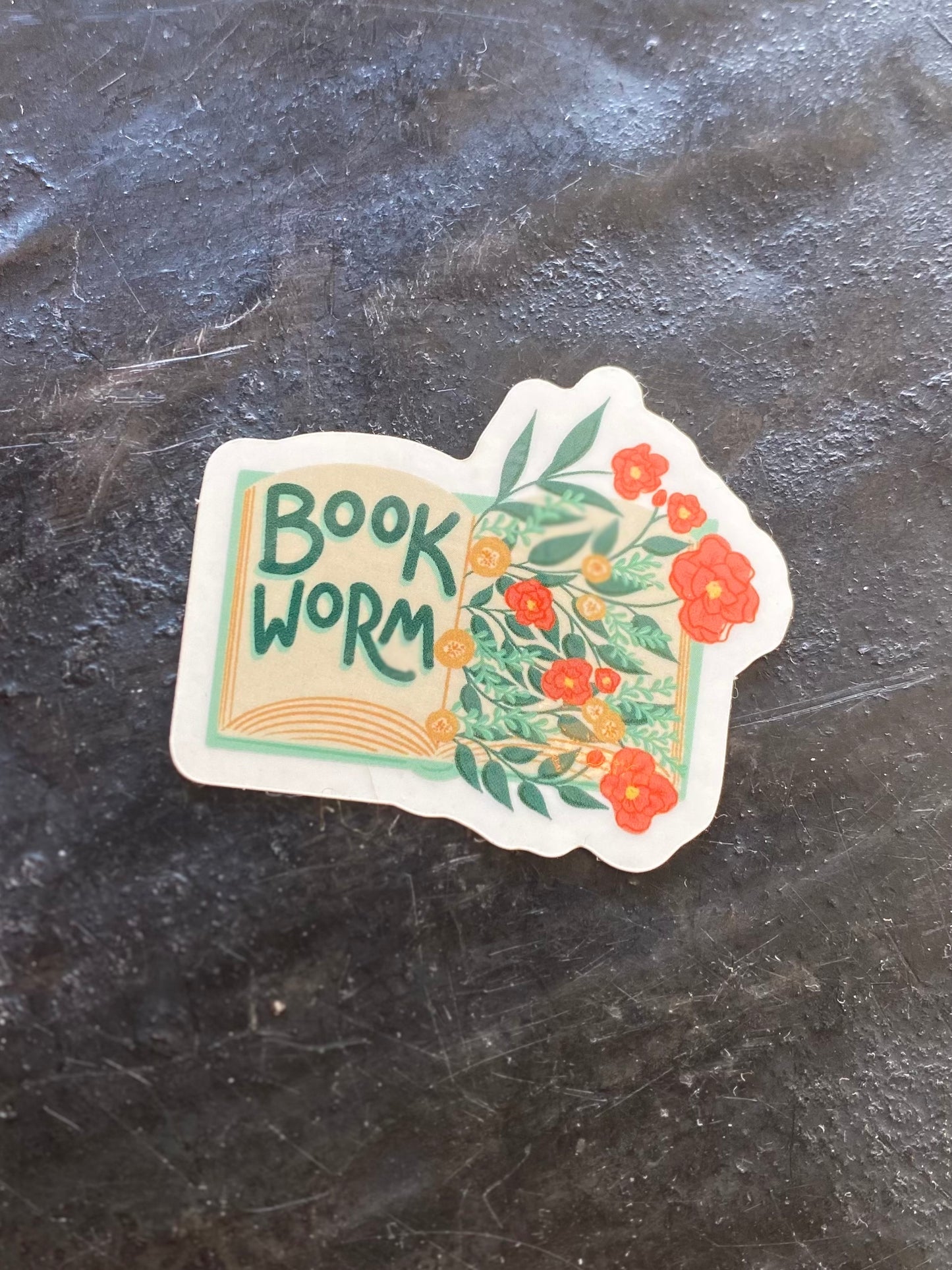 Bookworm Floral Sticker