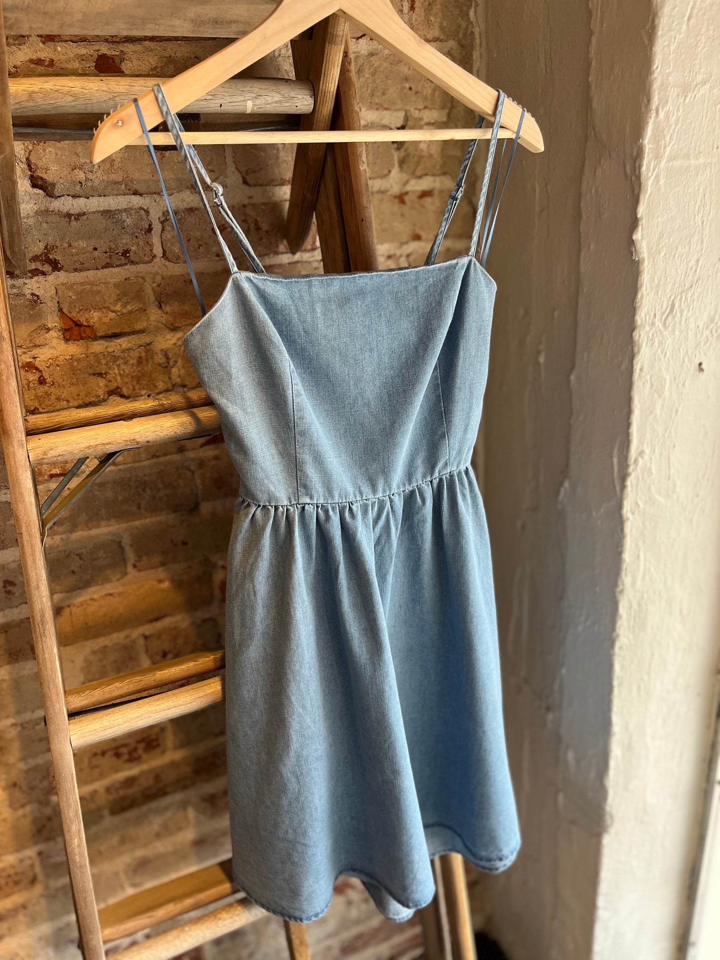 Washed Denim Mini Dress
