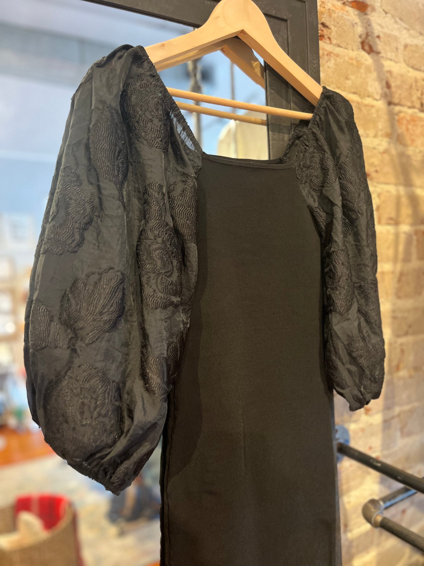 Classy Puff Sleeve Black Dress