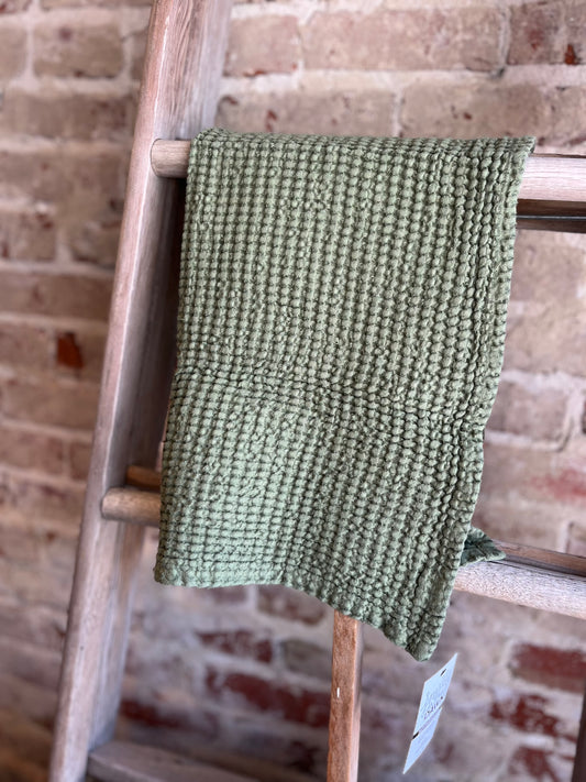 Waffle Hand Towel - Dark Green