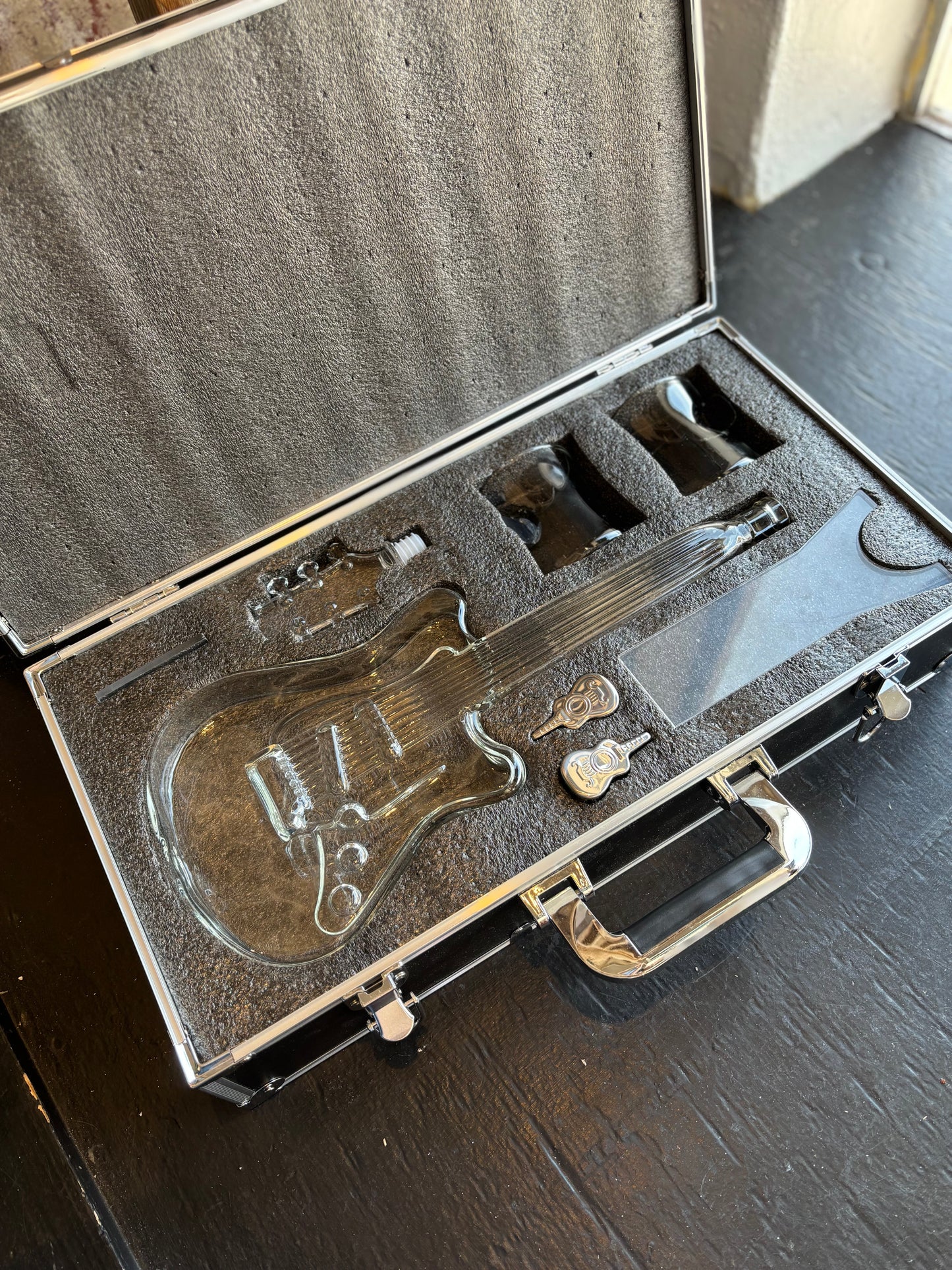 Electric Guitar Glass Decanter Set + Case
