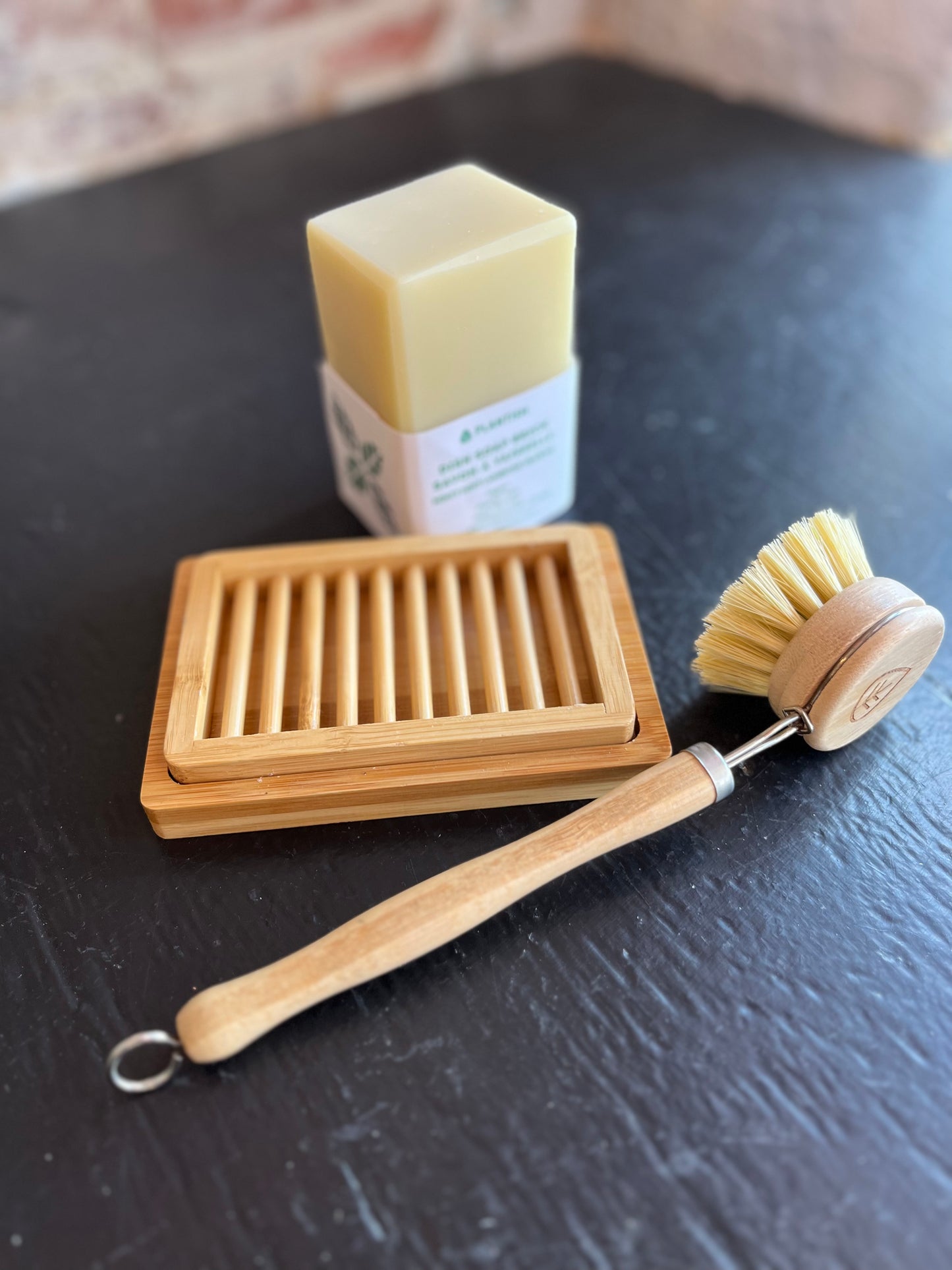 Bamboo Dish & Pot Brush