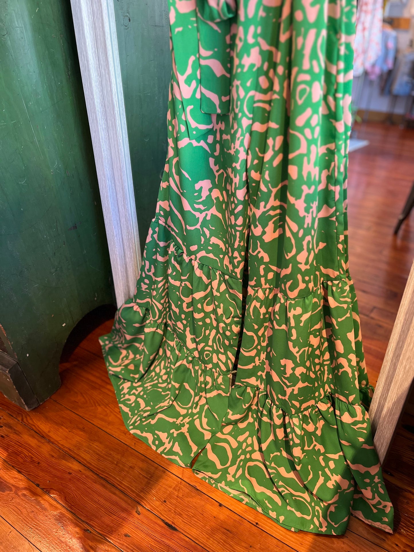 Kelly Green Print Jumpsuit