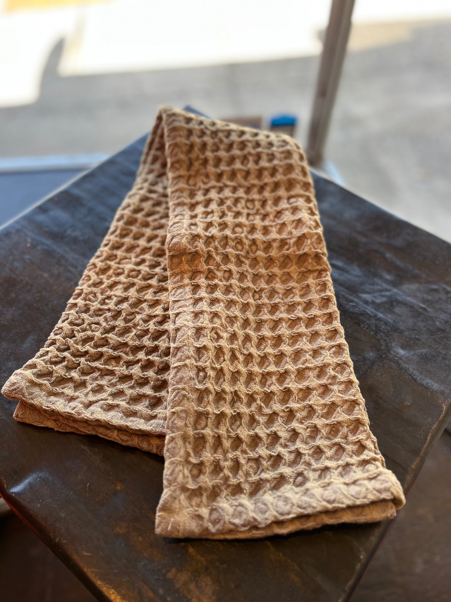 Waffle Knit Tea Towel - Gray