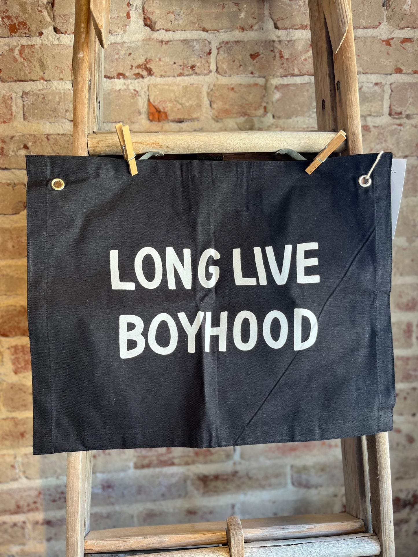 Long Live Boyhood Canvas Banner - Black
