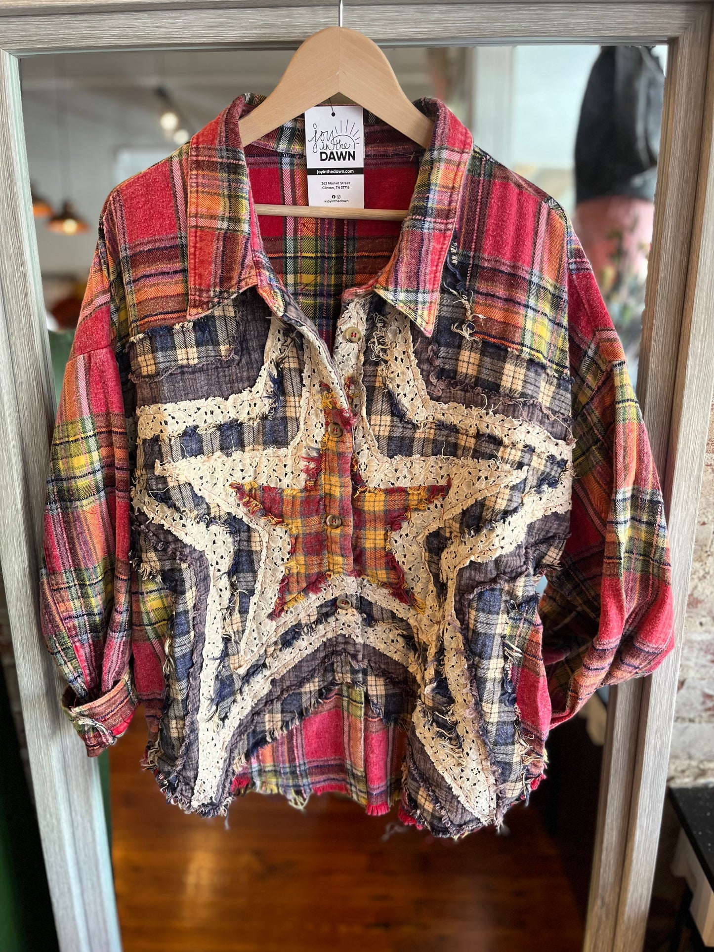 Washed Star Plaid Shirt