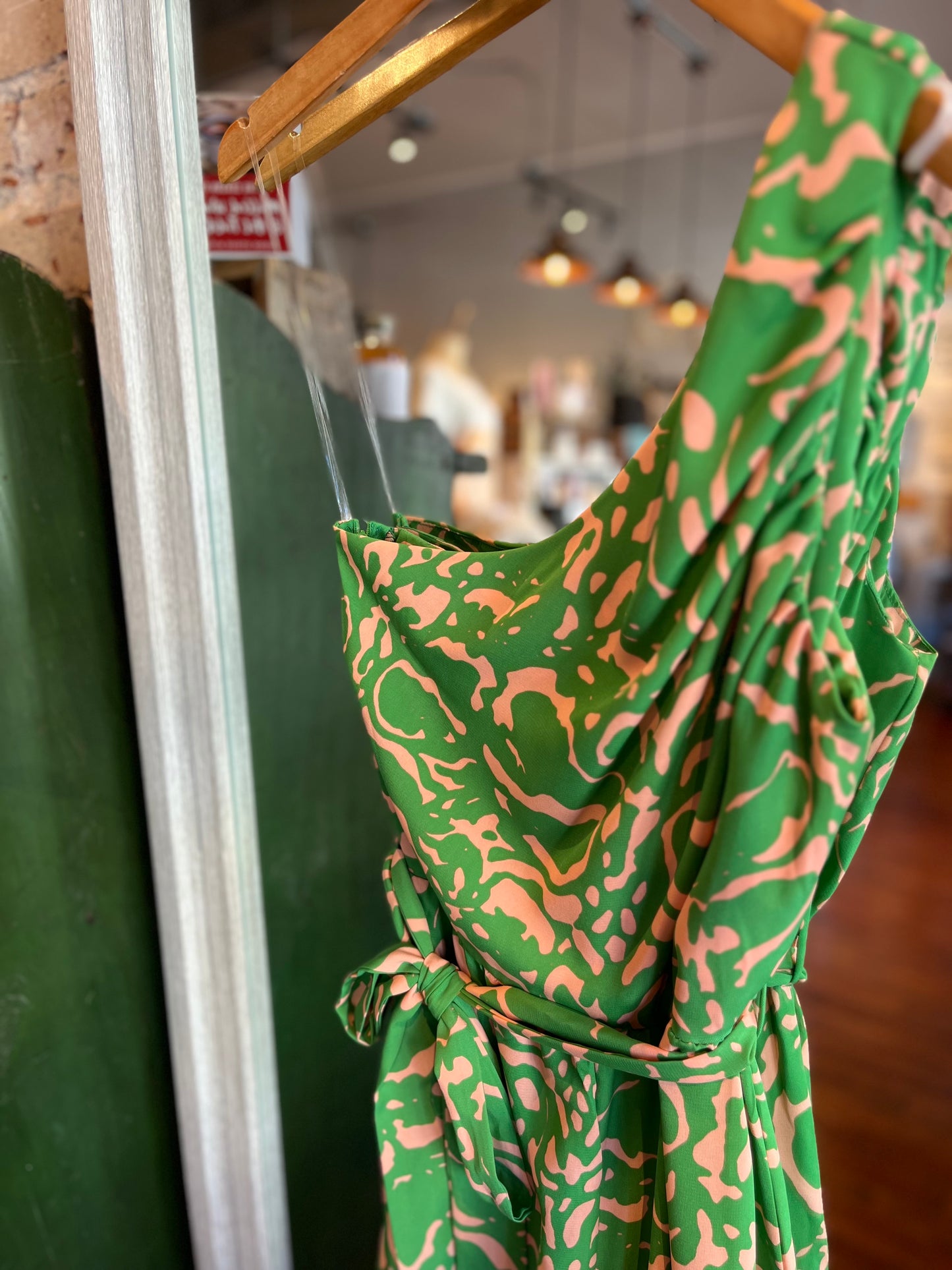 Kelly Green Print Jumpsuit