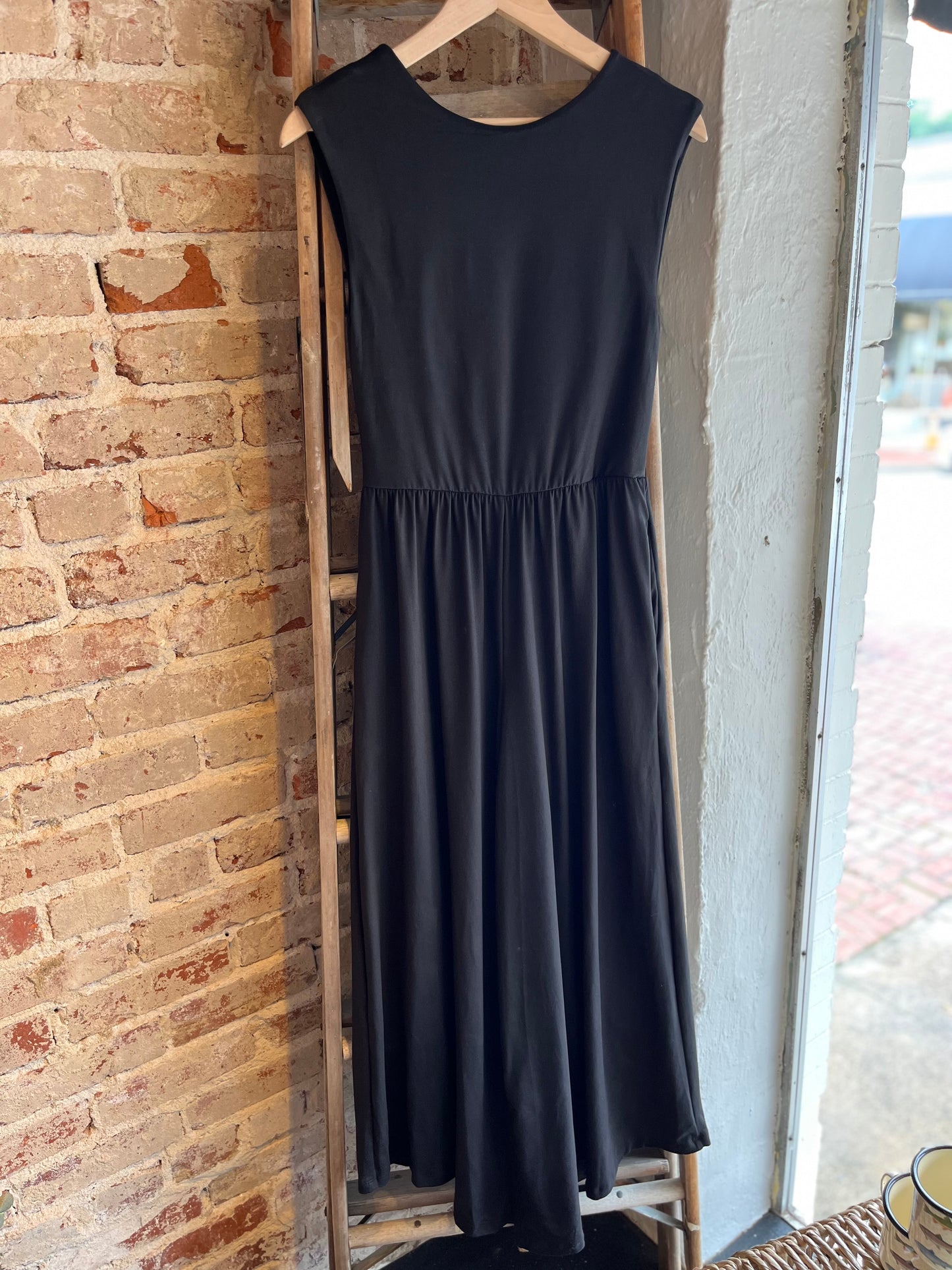 Sleeveless Open Back Wide Leg Jumpsuit- Black