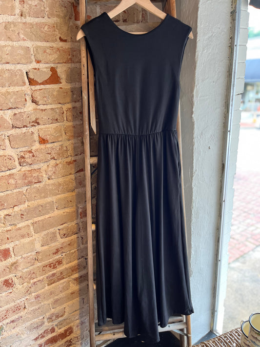 Sleeveless Open Back Wide Leg Jumpsuit- Black