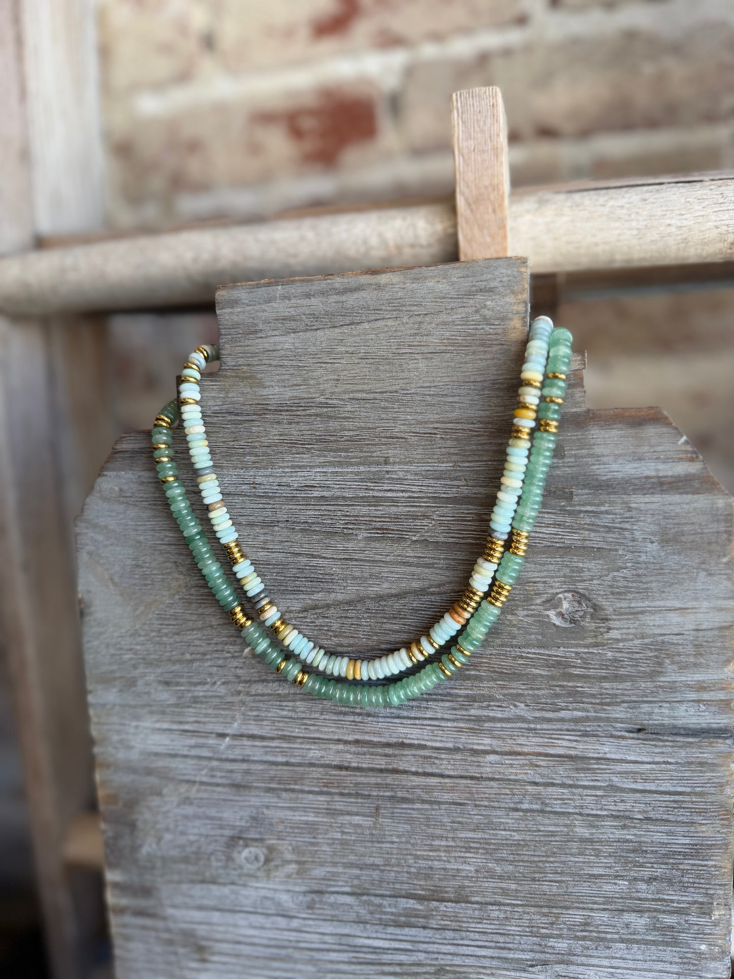 Aqua Stone Beaded Necklace