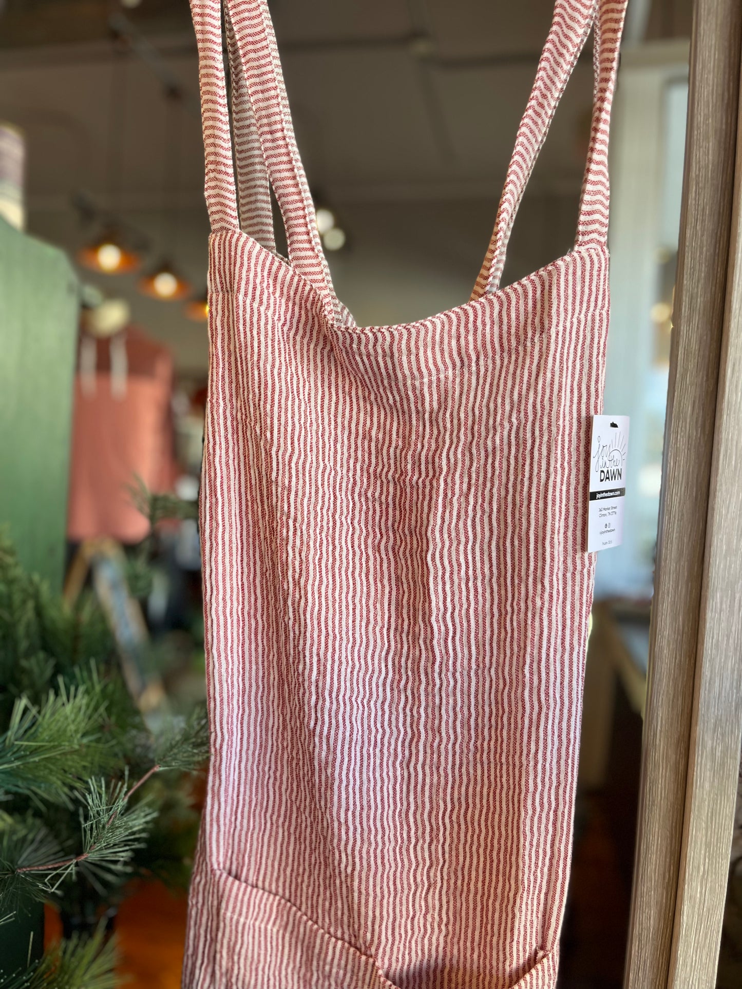 Red and White Striped Apron