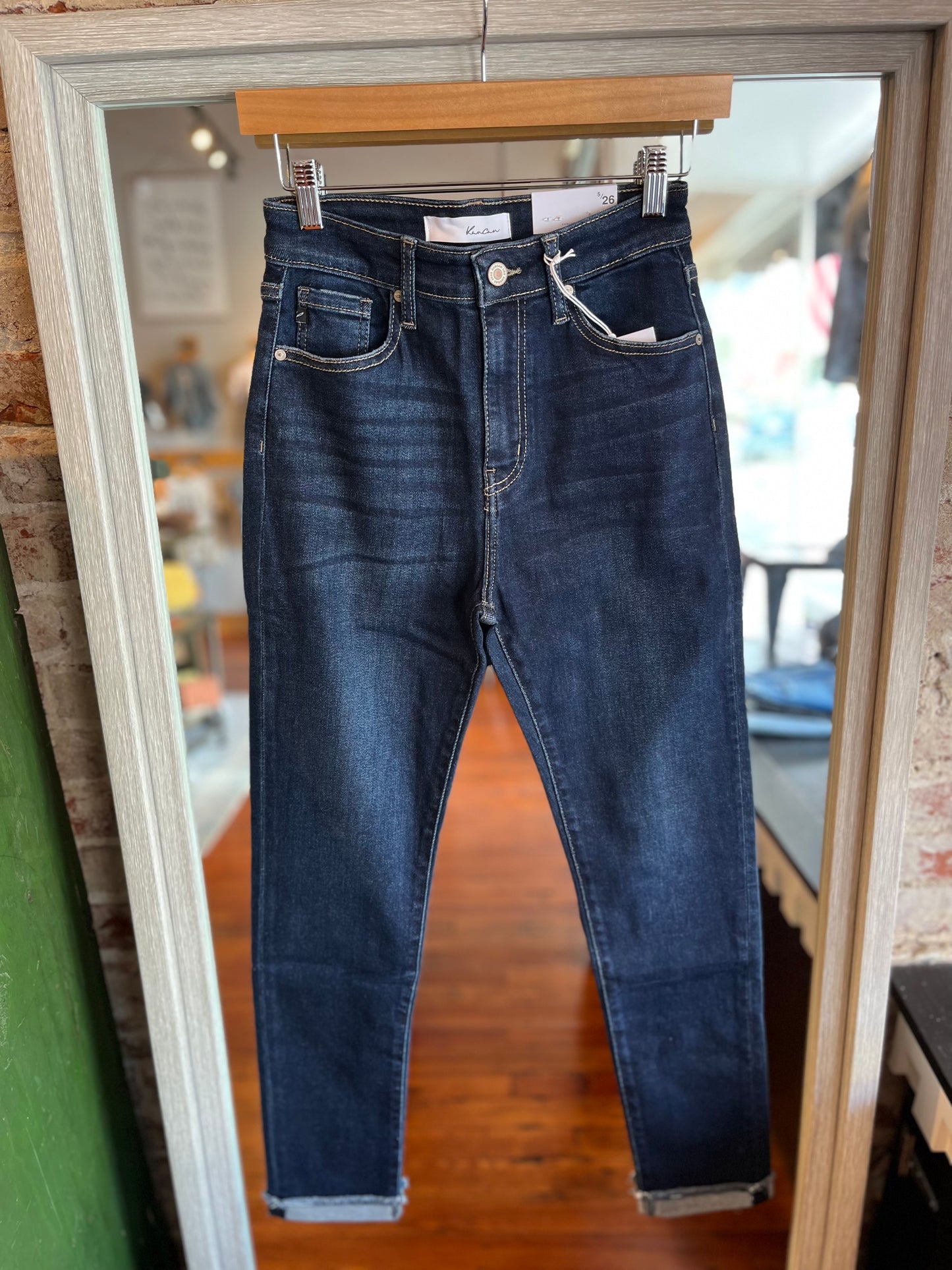 Cuffed Cigarette Dark Denim