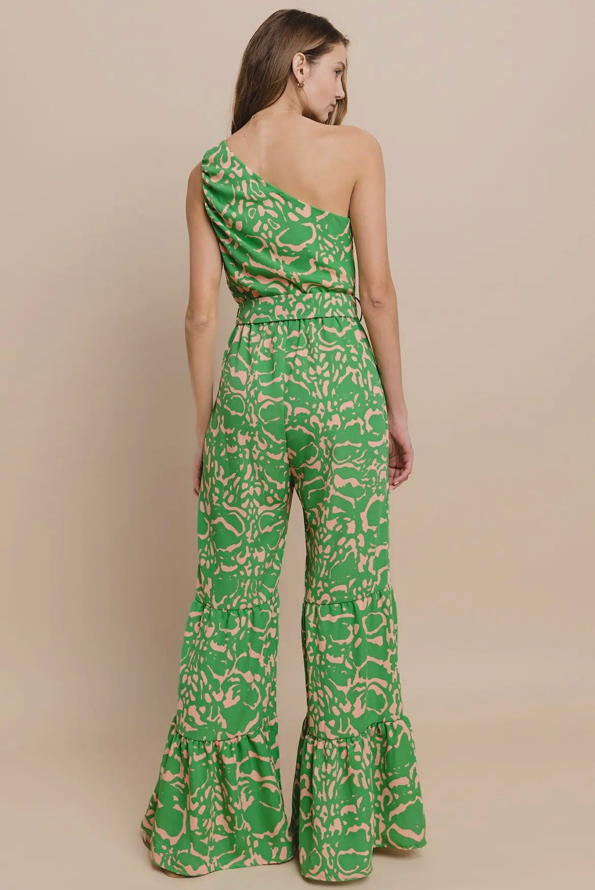 Kelly Green Print Jumpsuit