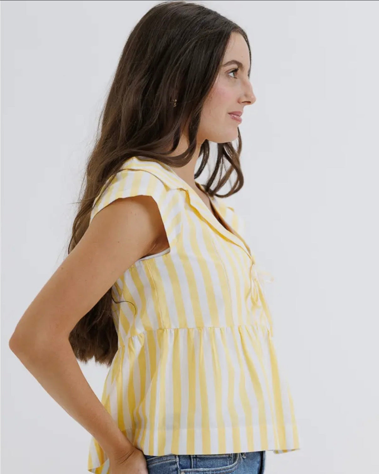 Sunshine Striped Peplum Top