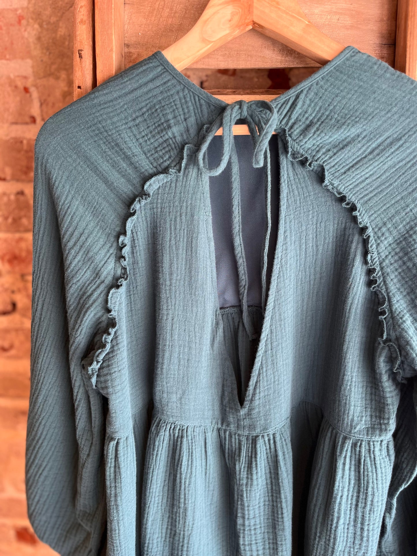 Muslin Tunic w/ Open Back- Teal