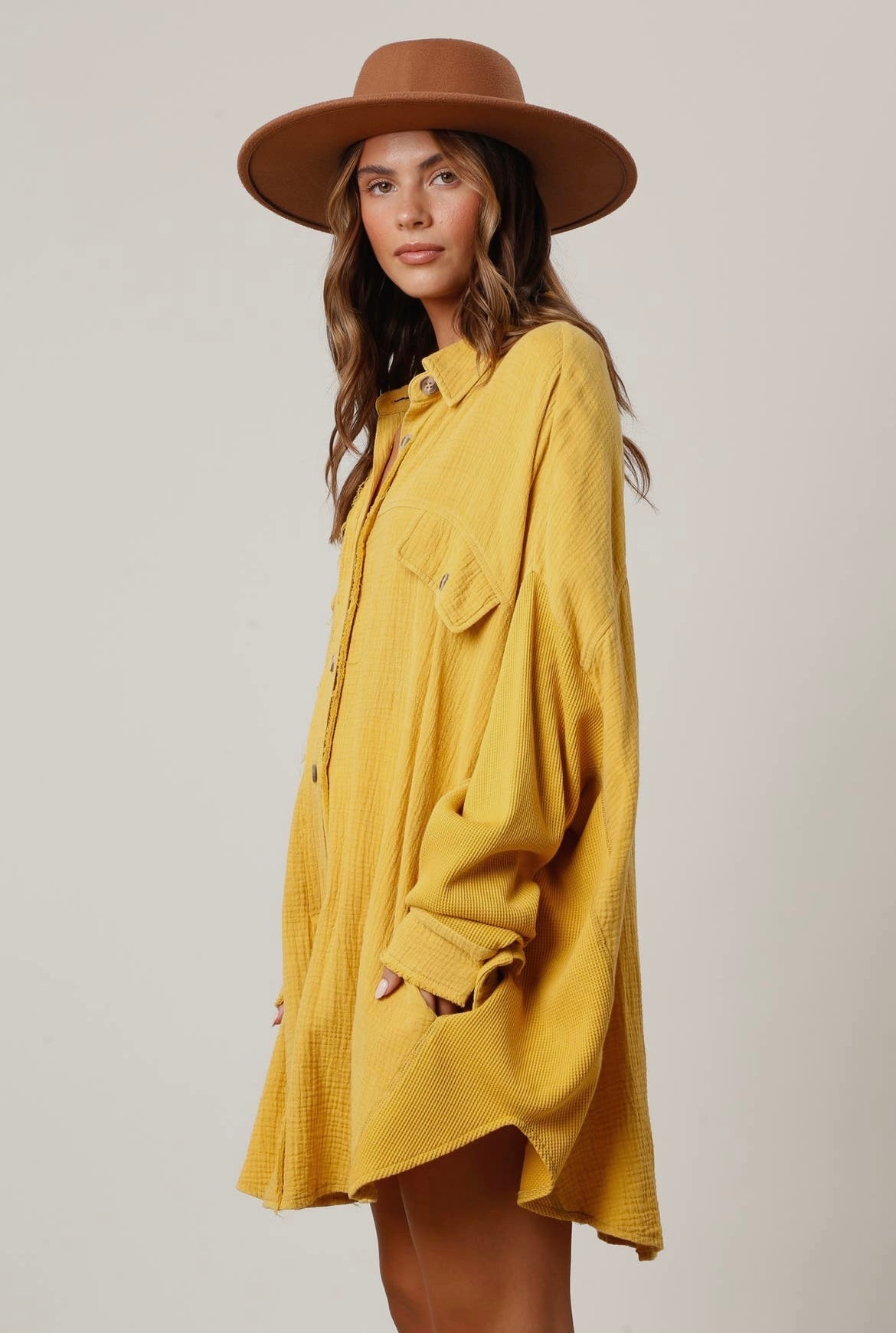 Oversized Mustard Shacket