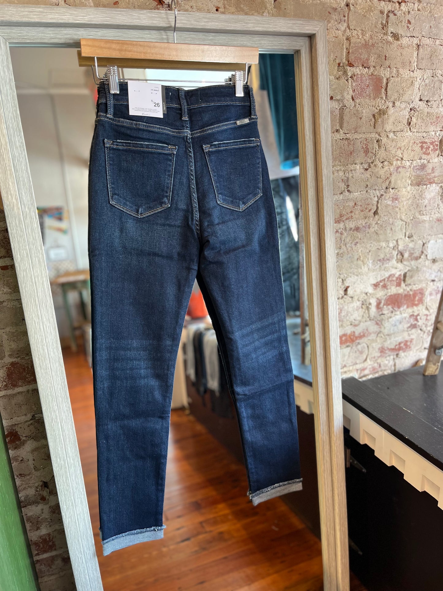 Cuffed Cigarette Dark Denim
