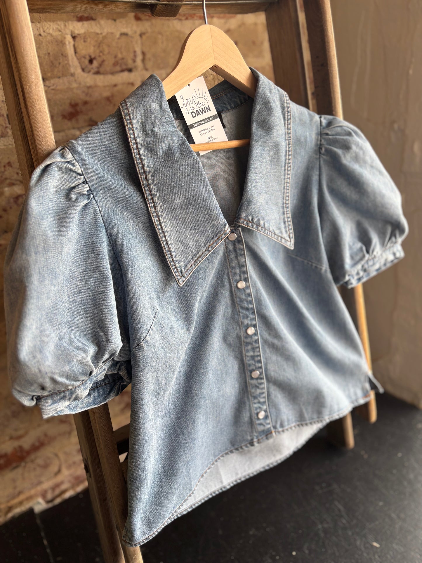 Light Denim Chambray Top