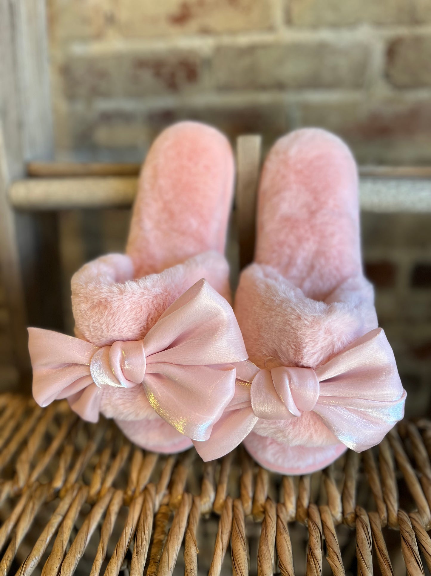 Blush Bow Slippers