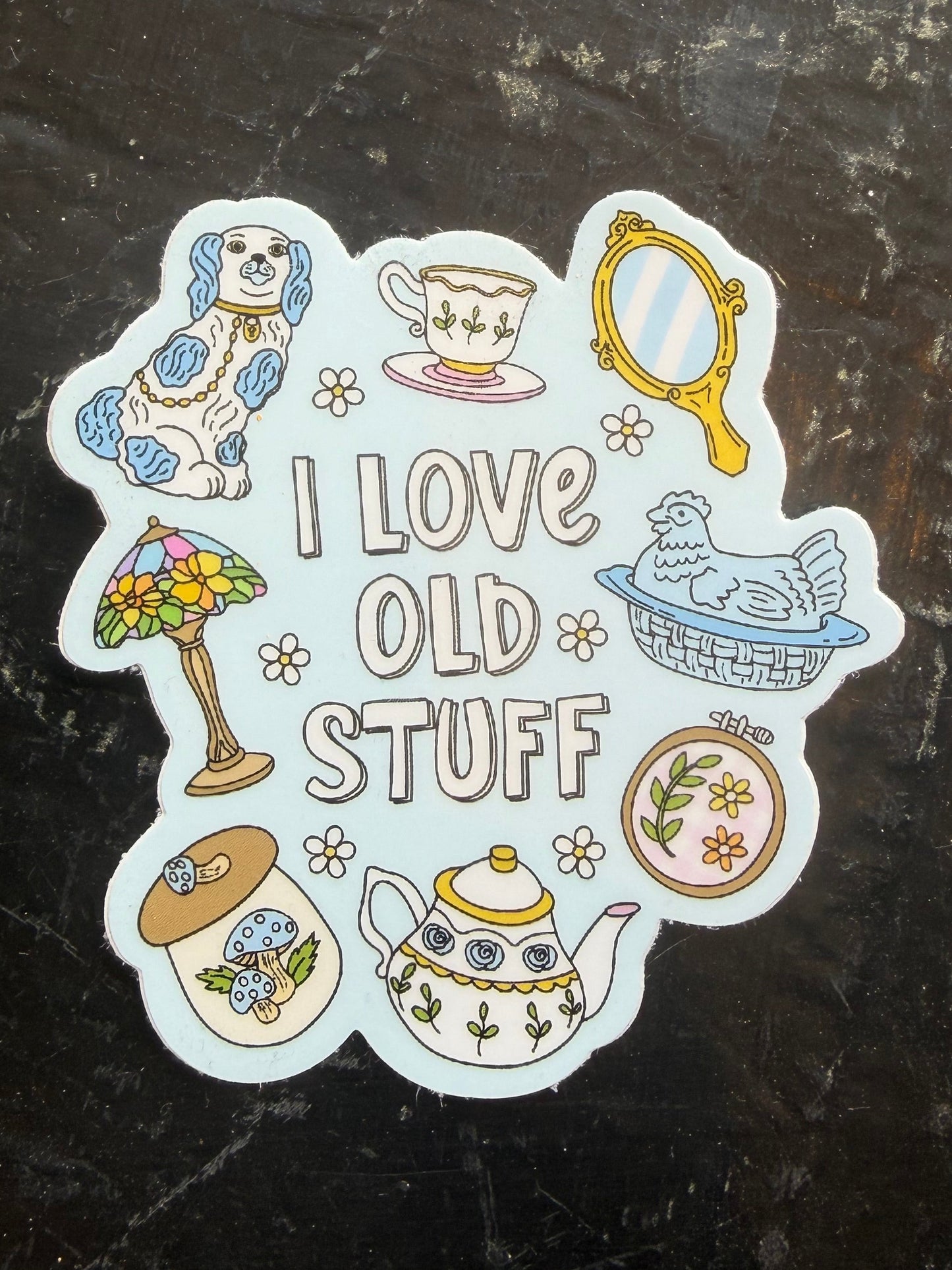 I Love Old Stuff Sticker