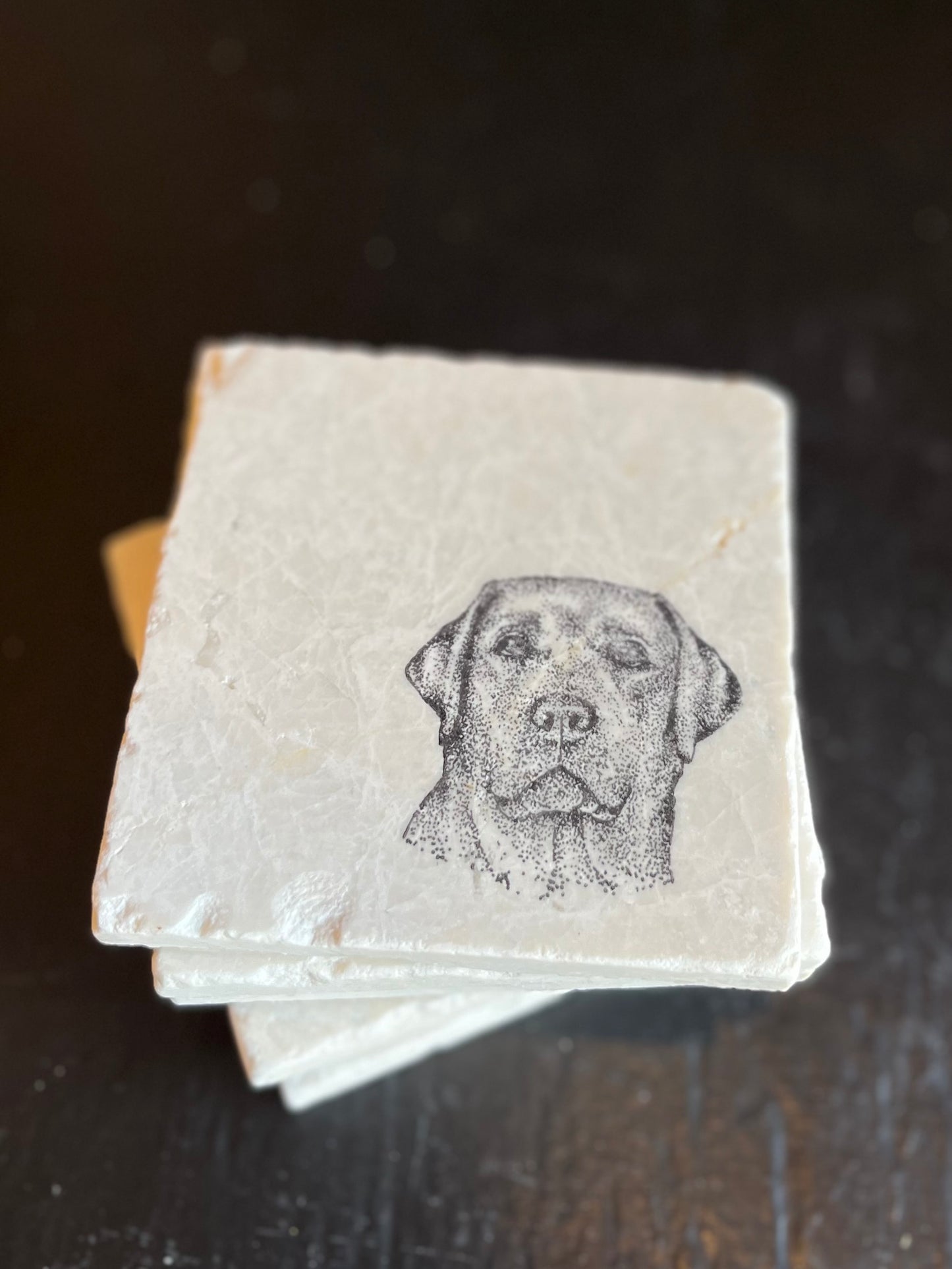 Labrador Retriever Marble Coaster- Face