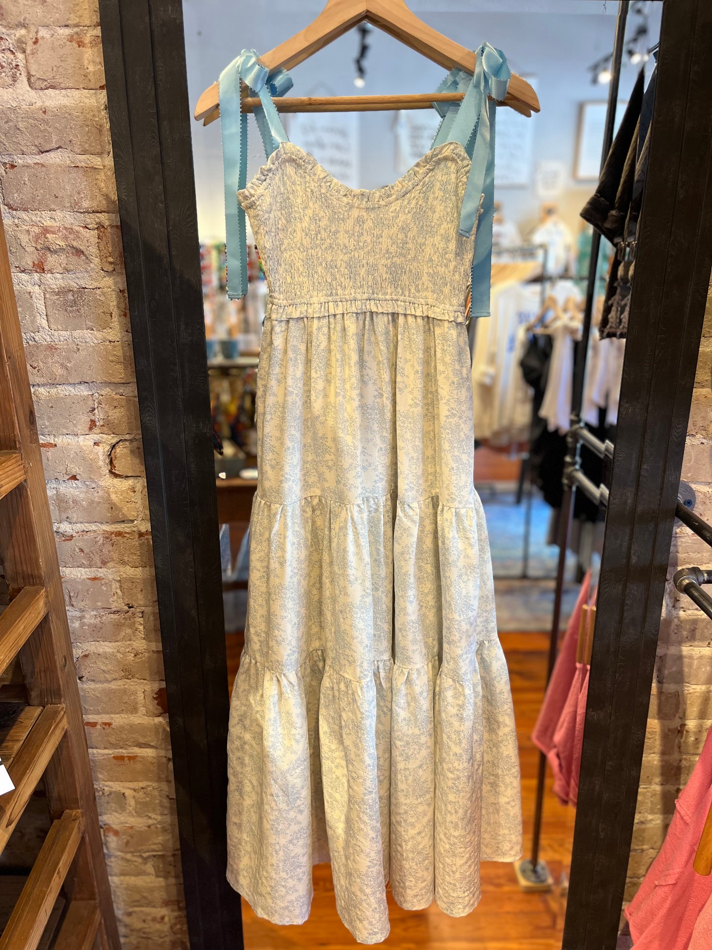 Floral Tiered Dress - Baby Blue