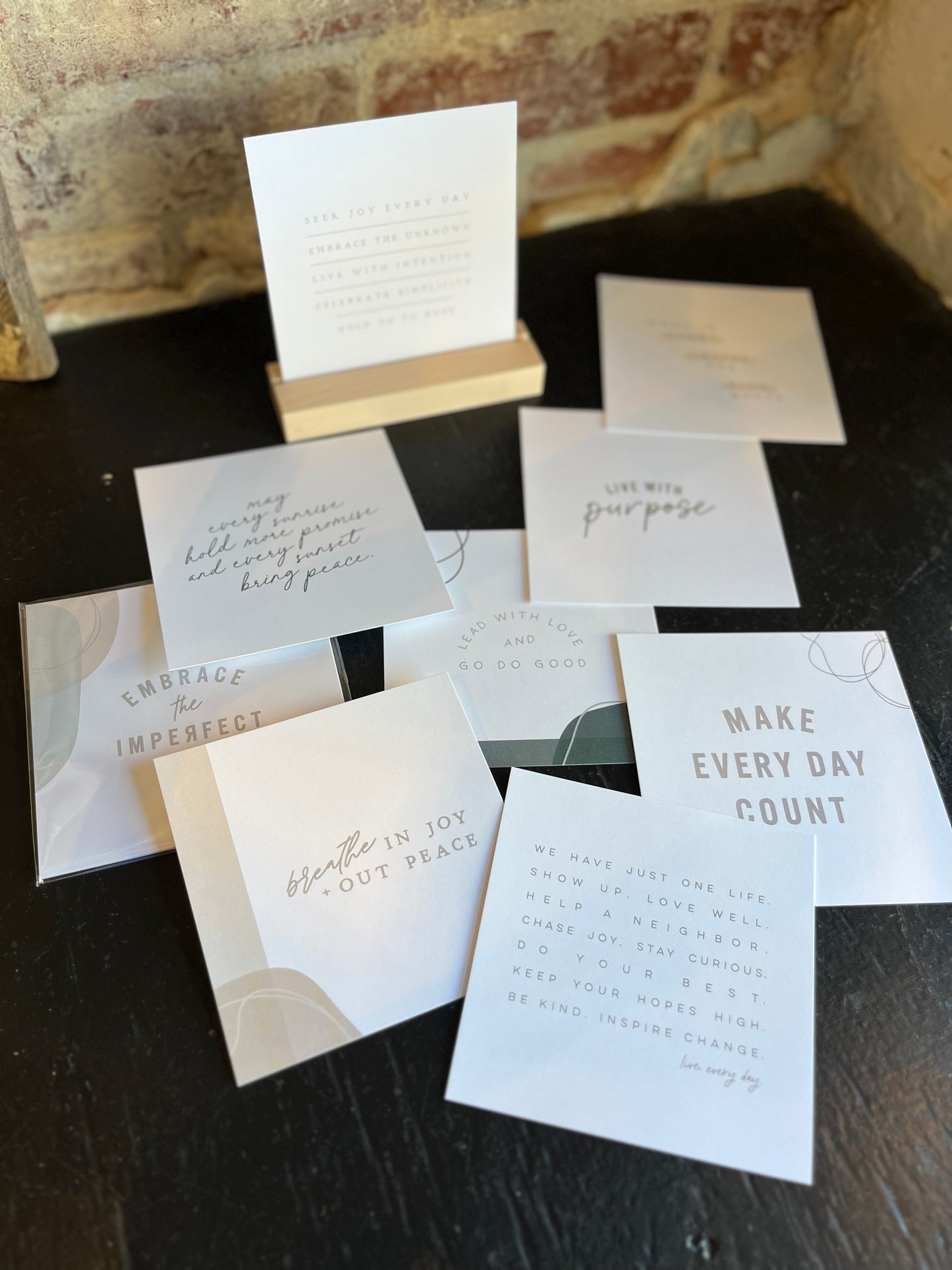 Inspirational Art Bundle + Wood Holder