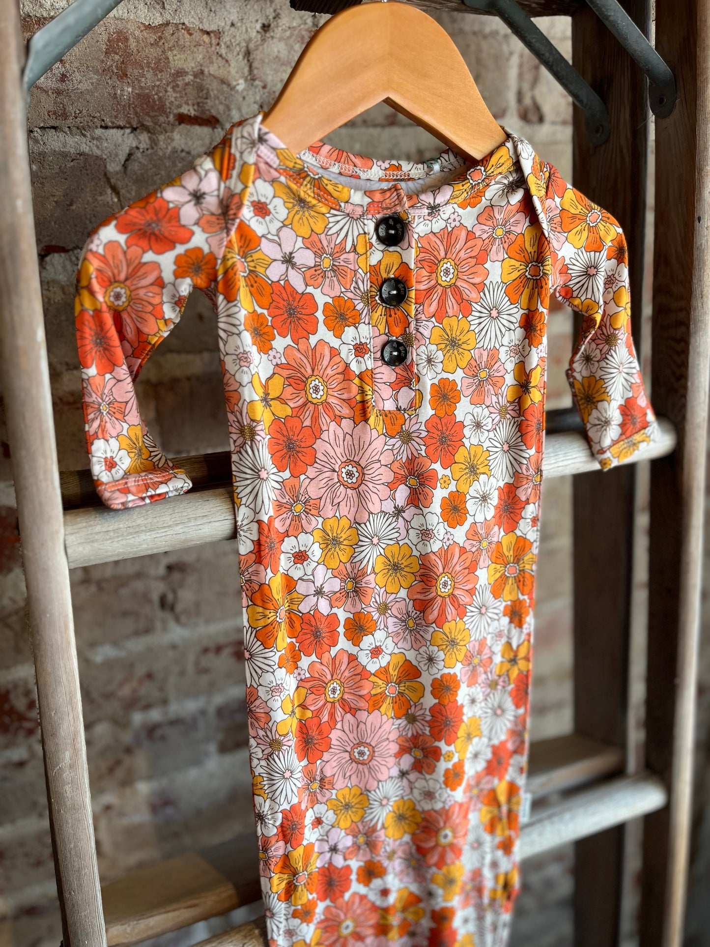 Retro Floral Bamboo Sleep Gown