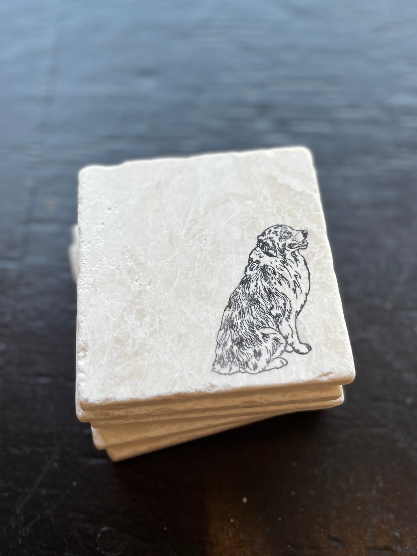 Australian Shepherd Marble Coaster